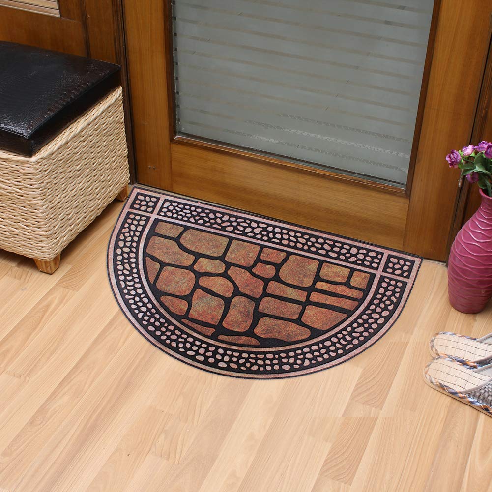 Half Round Welcome Doormat - Heavy Duty, Durable Front Door Mat (29.5