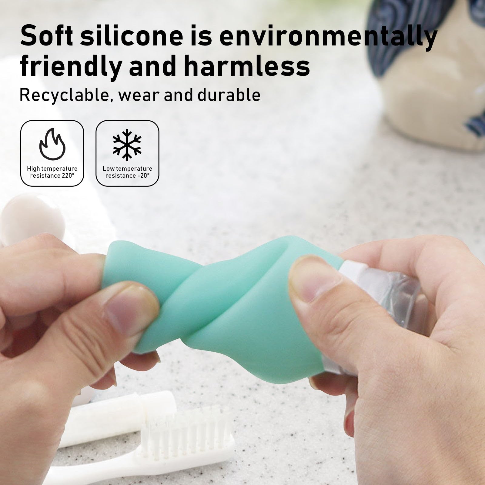7-Pack Leak Proof Silicone Travel Bottles Set for Toiletries - Portable & TSA Approved (Pink + Green) - Perfect for Air Travel, Camping & Gym Essentials