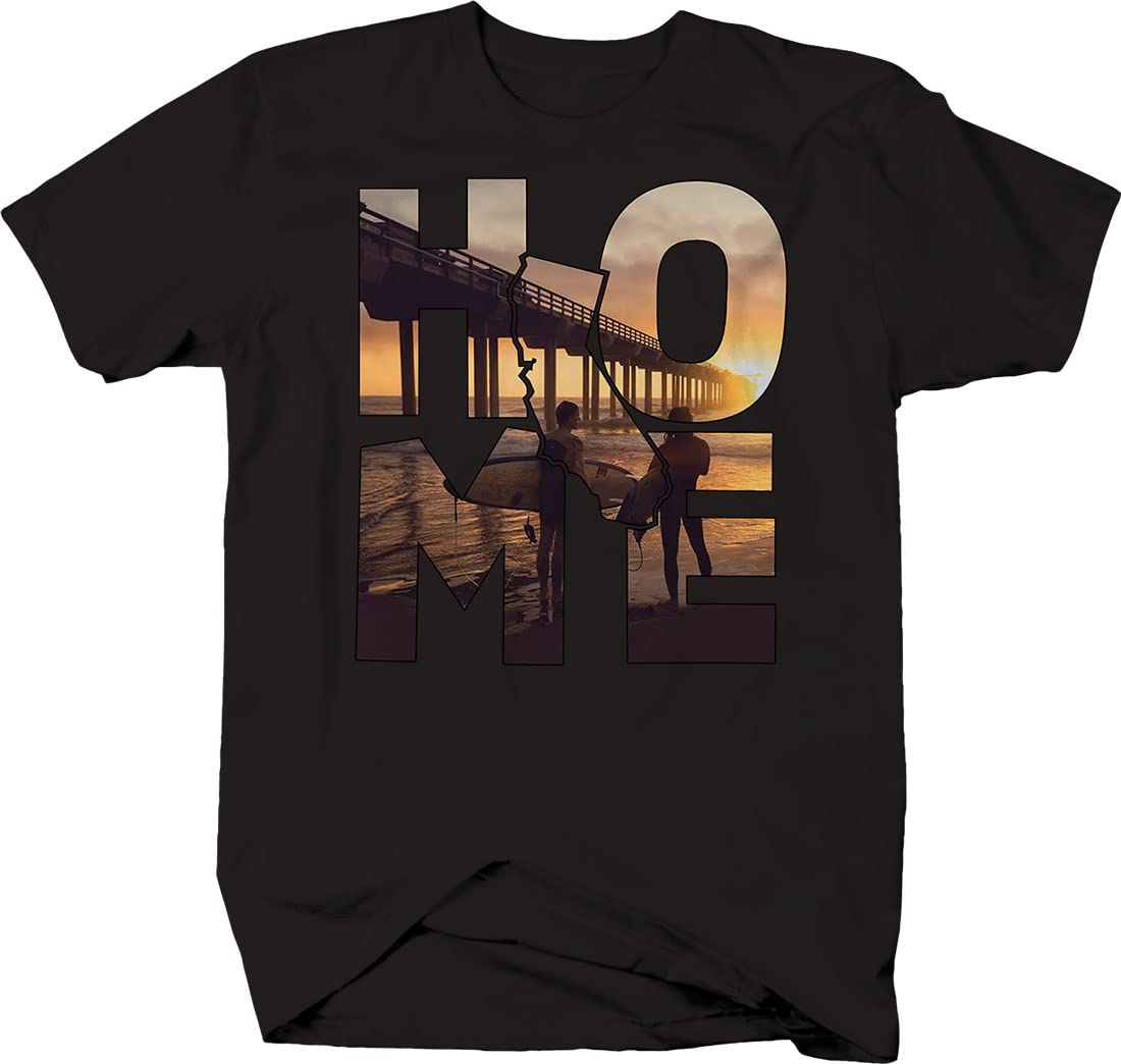 Men's California Beach Pier Graphic T-Shirts - Casual Summer Surf Style for Outdoors & Travel