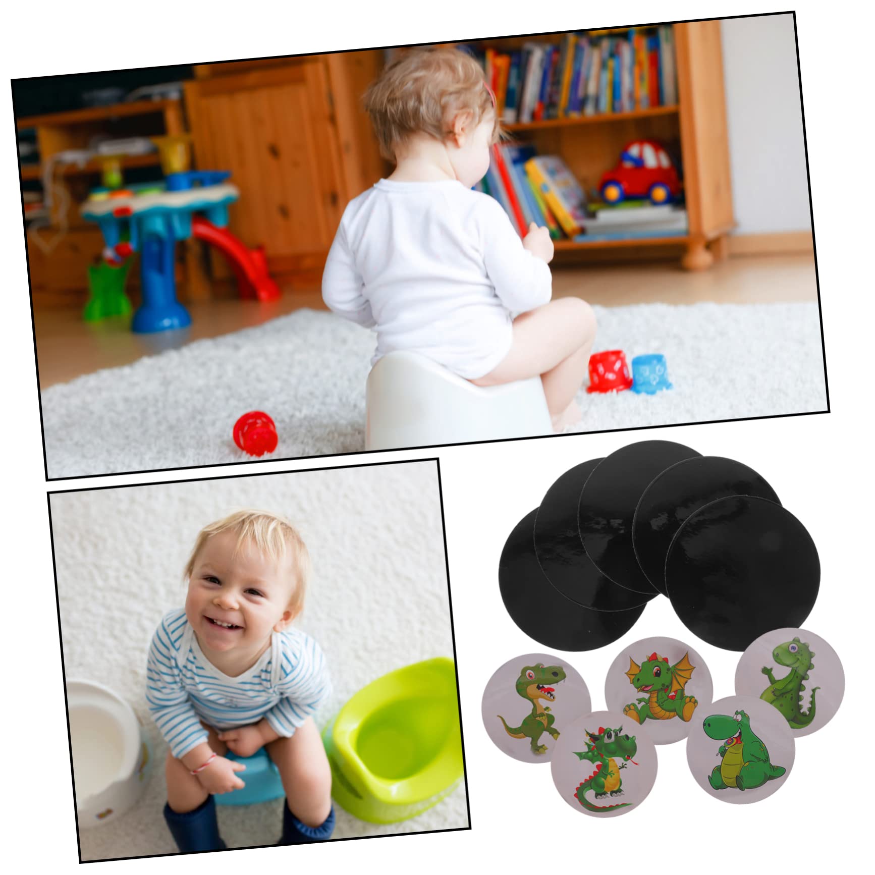 Potty Training Stickers for Boys - 20 PVC Animal Stickers for Toddler Bathroom