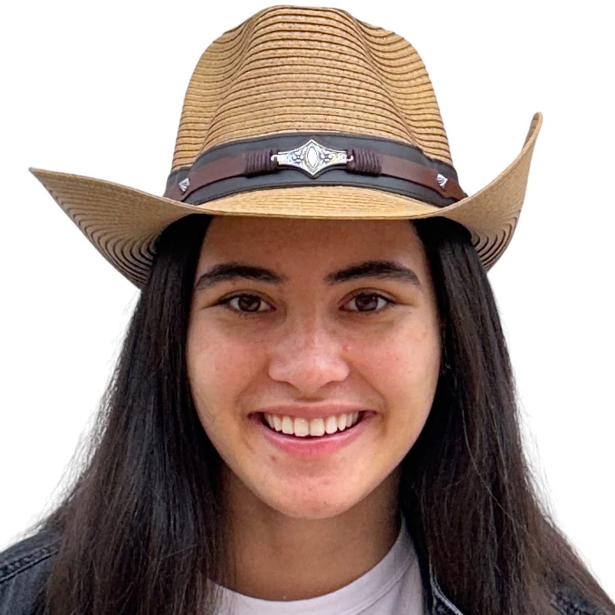 Stylish Straw Cowboy Hat for Men & Women - Classic Western Sun Hat with Wide Brim - Perfect for Rodeo, Beach, Outdoor & Country Events