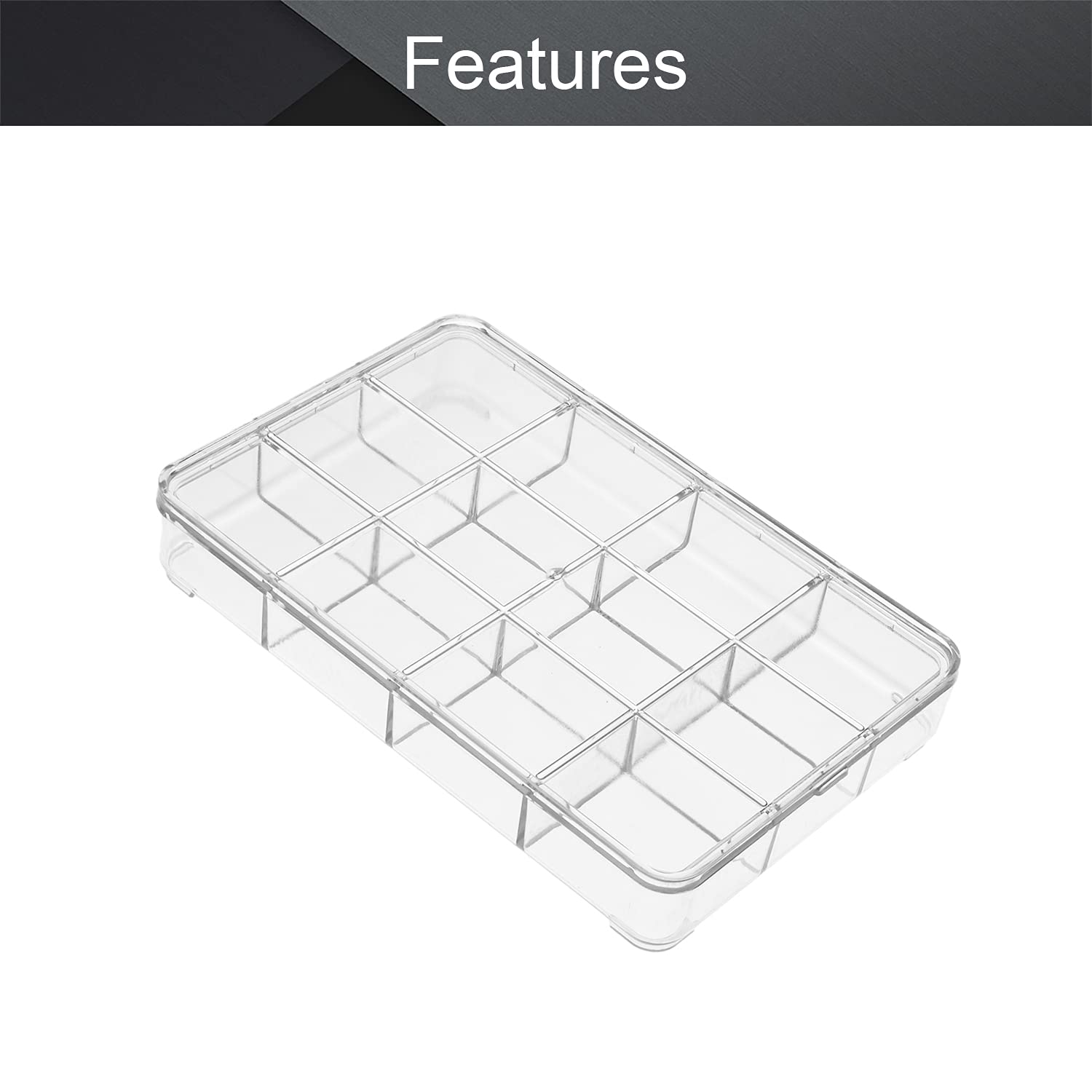 MroMax Clear Plastic Storage Box for Electronic Components - 9.06