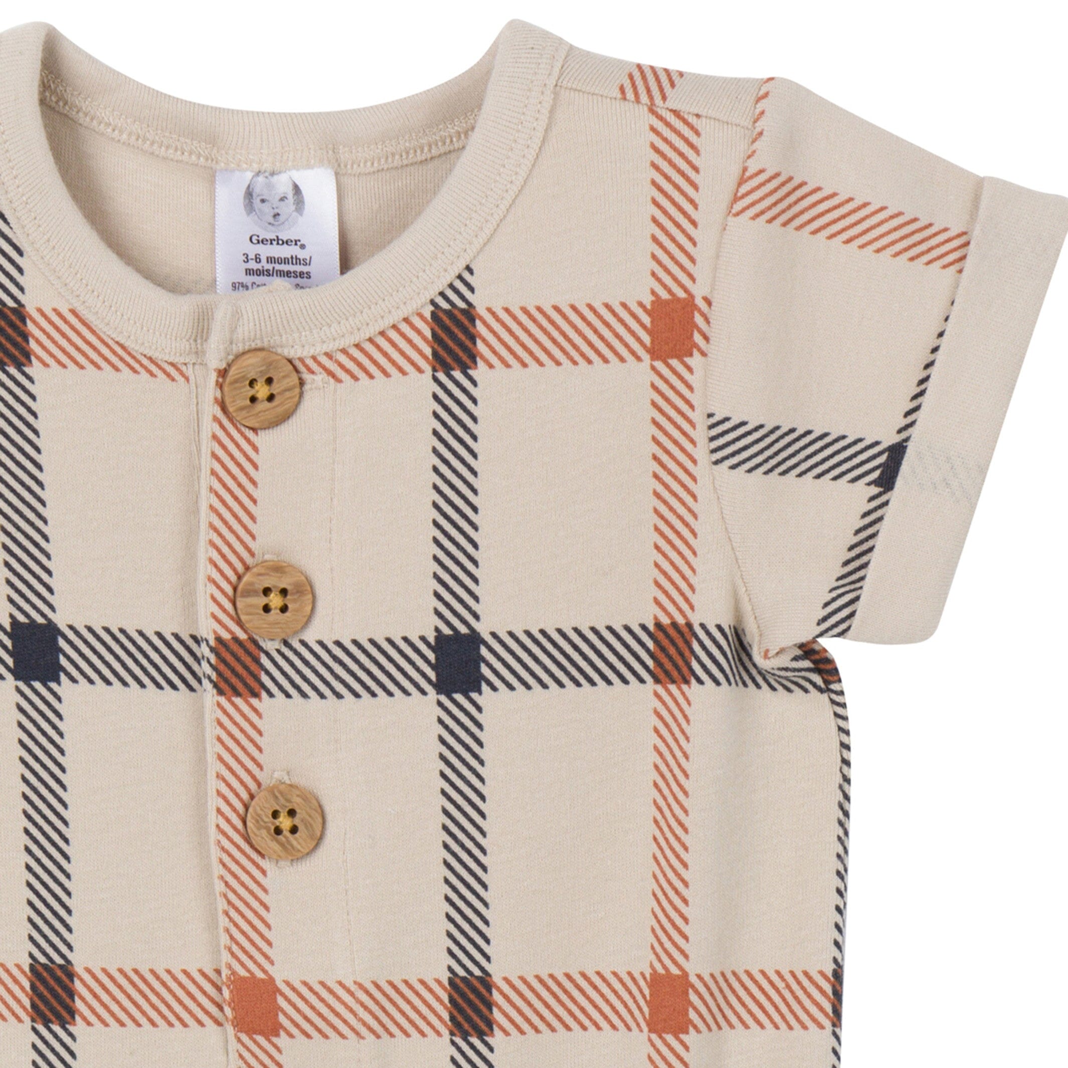 2 Pack Baby Boys Plaid & Navy Rompers - Soft Cotton Outfits for Newborns & Infants - Perfect for Playtime, Photos & Special Occasions