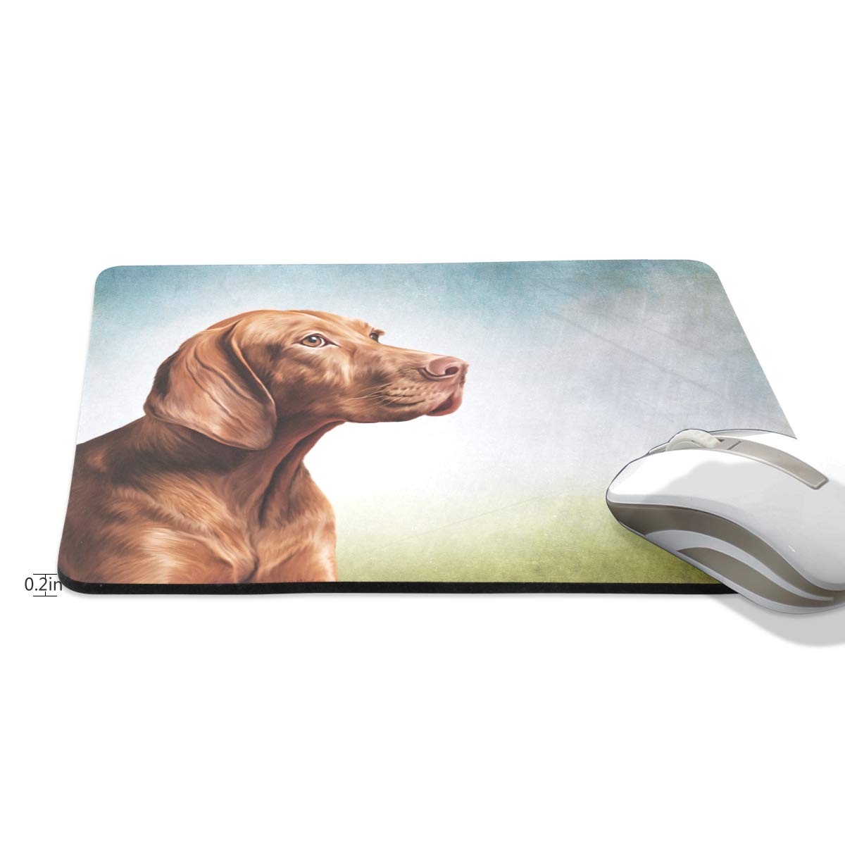 Vizsla Pointer Dog Mouse Pad - 9.84 x 7.48 x 0.2 Inch Non-Slip Rubber Base Gaming & Office Mousepad - Perfect for Computer, Laptop, PC Workstation and Home Office Setup