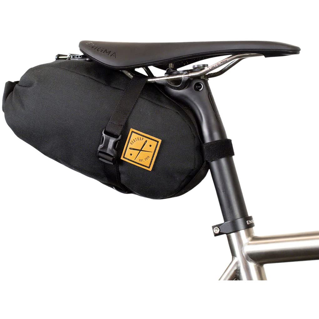 Restrap 4L Waterproof Bike Saddle Bag - Unisex Cycling Pack for Commuting & Bikepacking - Durable Black Bicycle Seat Bag for Road & Mountain Bikes