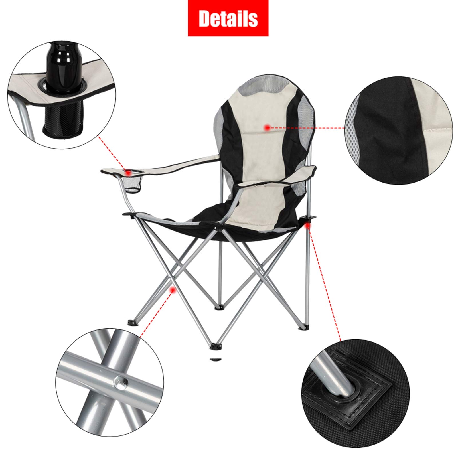 **Ochine Heavy Duty Camping Chair - Portable Folding Camp Chair Supports 230 lbs, Compact & Ultralight for Backpacking, Hiking, Beach, Picnic - Perfect for Outdoor Adventures, Travel & Relaxation**
