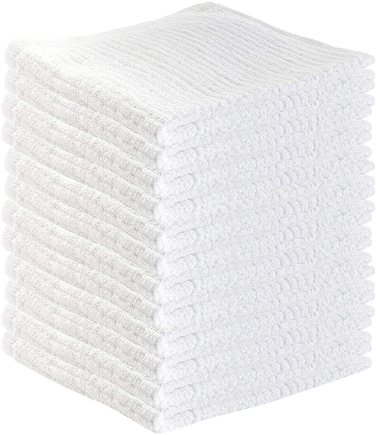 Premium White Bar Towels 12 Pack - 16