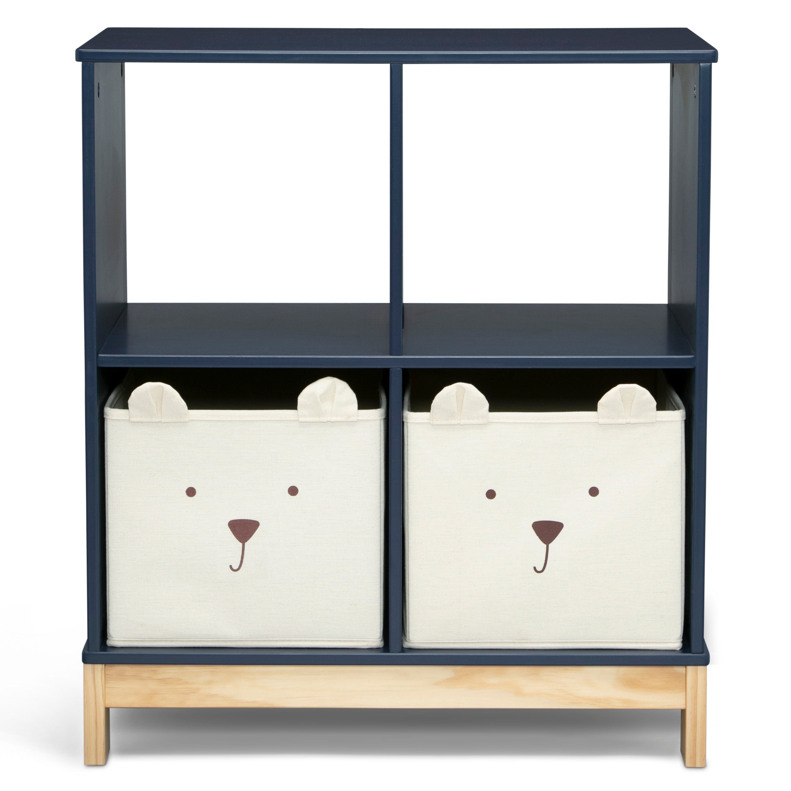 Brannan Bear Kids Bookcase with Storage Bins - Sturdy Wooden Bookshelf for Children's Room, Nursery, Playroom & Classroom Organization