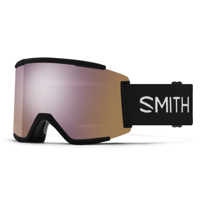 Smith 2025 Squad XL Goggle - Black Frame with ChromaPop™ Everyday Rose Gold Mirror Lens - Perfect for Skiing, Snowboarding & Outdoor Sports