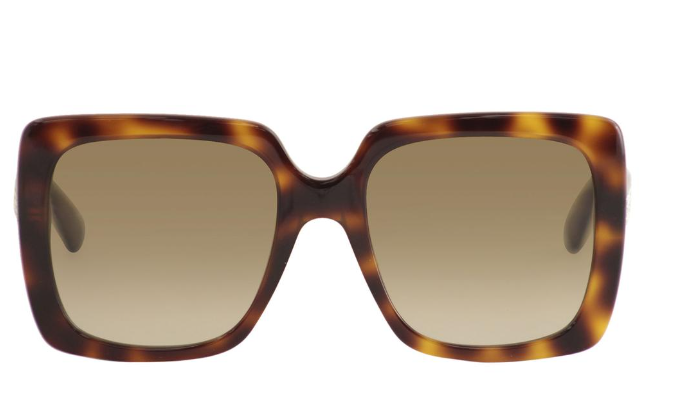 Gucci GG0418S 003 Havana/Brown Gradient Square Women's Sunglasses - Luxury Designer Shades for Women, UV Protection, Fashionable Square Frame - Perfect for Beach, Driving & Outdoor Activities