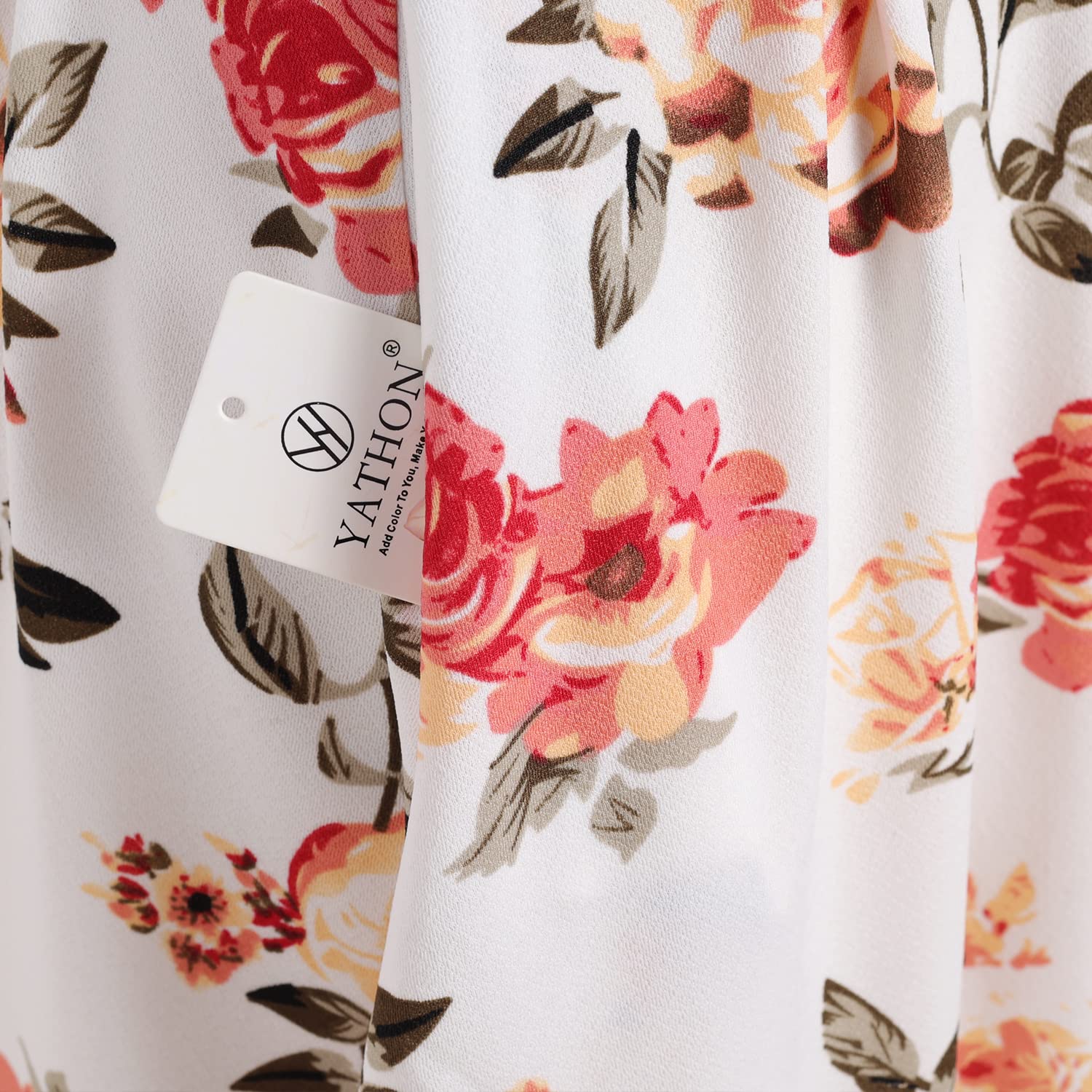 YATHON Women's Vintage Floral Flared A-Line Swing Dress with Pockets - Casual Party Midi Dress for Summer, Wedding Guest, Cocktail & Holiday Events