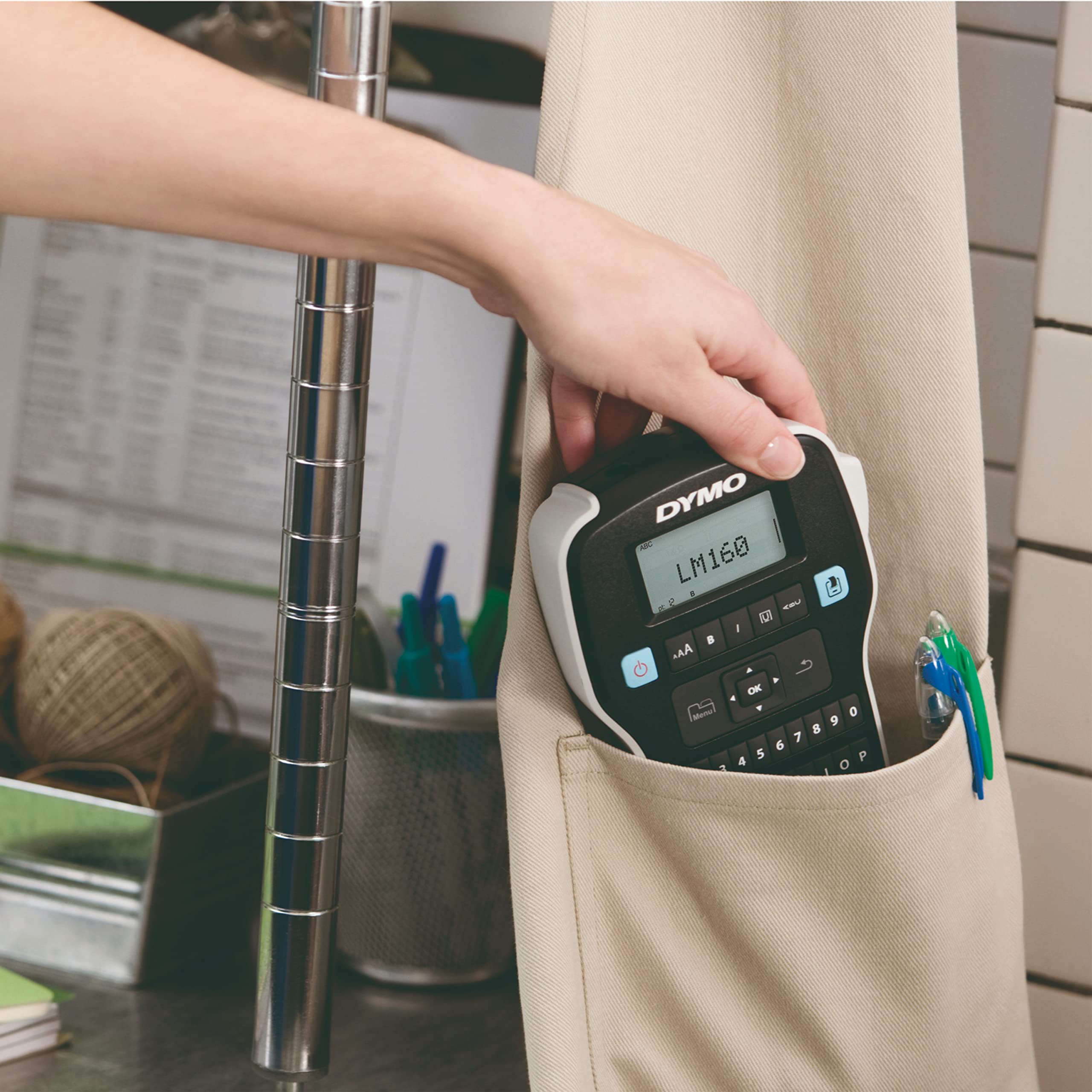 DYMO LabelManager 160 Portable Label Maker with QWERTY Keyboard - Easy-to-Use Label Printer for Home & Office Organization - Large Display & One-Touch Smart Keys - Perfect for Filing, Storage & Craft Projects (Black)
