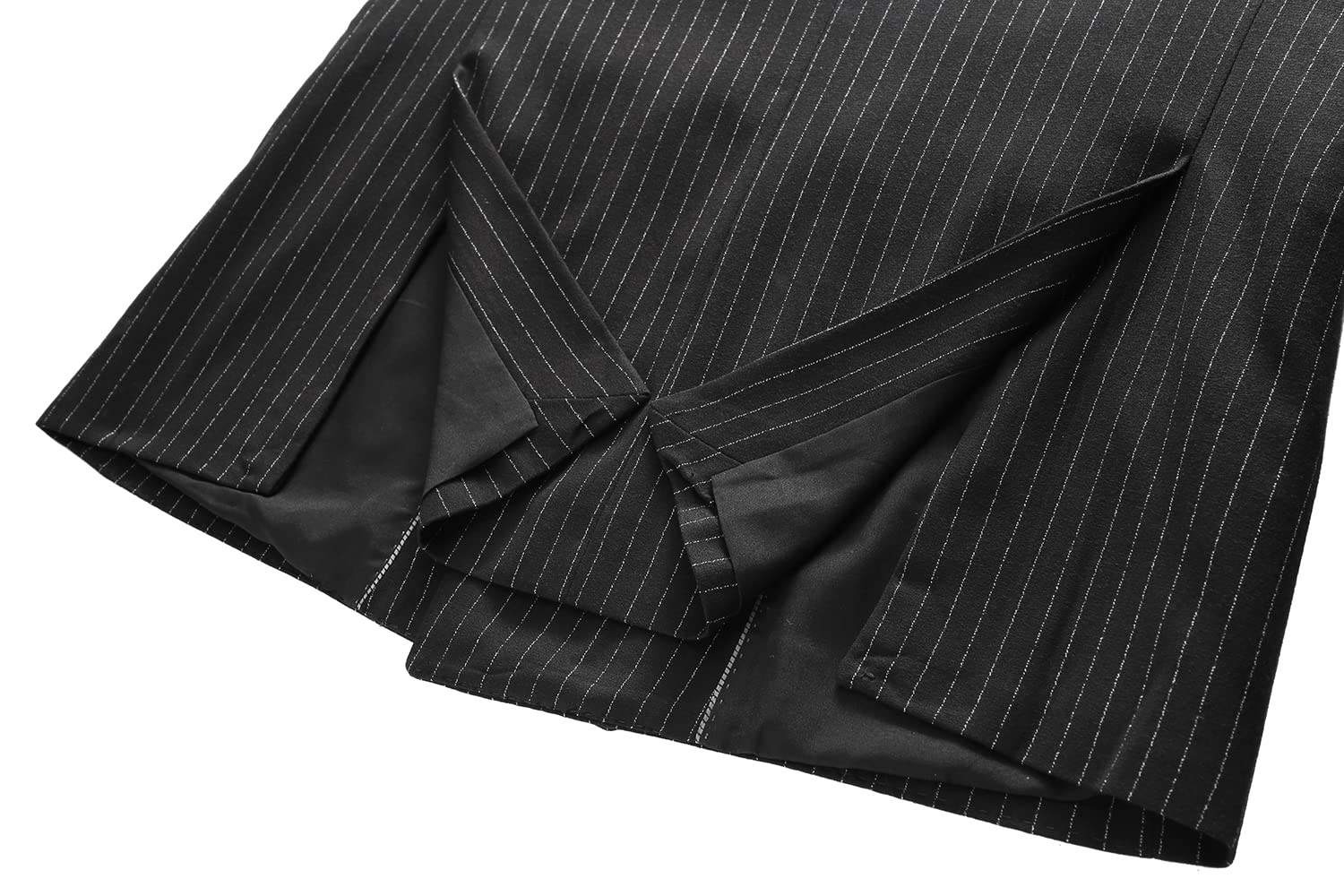 Men's 3 Piece Double Breasted Pinstripe Slim Fit Suit Set - Tuxedo Jacket, Vest & Pants for Business, Wedding, Prom | Formal Office Attire & Special Occasion Outfit