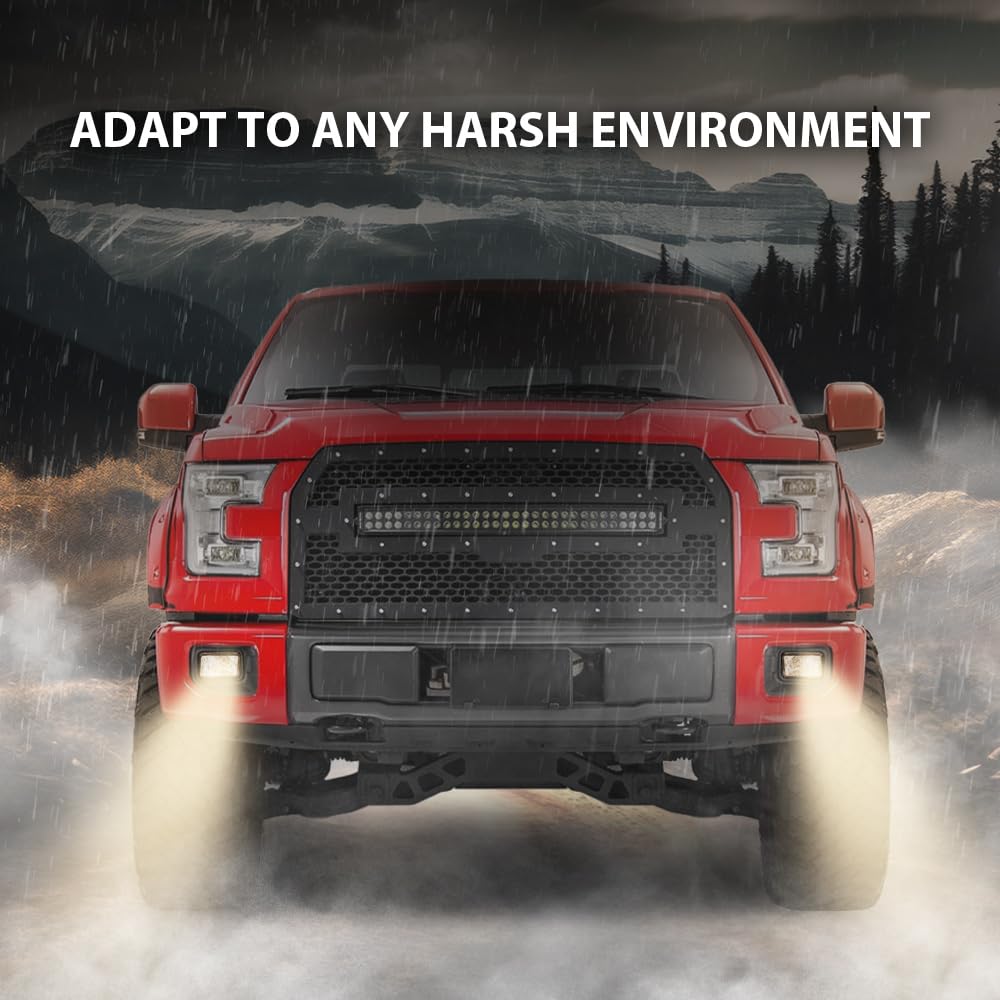 GRAND ORANGE LED Fog Lights Bumper Driving Lamps - Clear Lens Compatible with Ford F150 2015-2017 Models (FL3Z15201B, FL3Z15200B, FO2592235, FO2593235) - Enhanced Visibility for Night Driving & Off-Road Adventures
