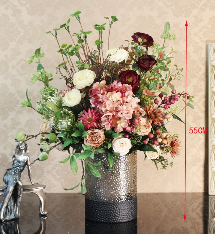 Premium Artificial Silk Flower Bouquet - Modern Large Floral Arrangement for Bedroom Decor, Wedding Centerpiece, Dining Table & Home Interior Design | Faux Flowers for Living Room, Office & Event Decoration