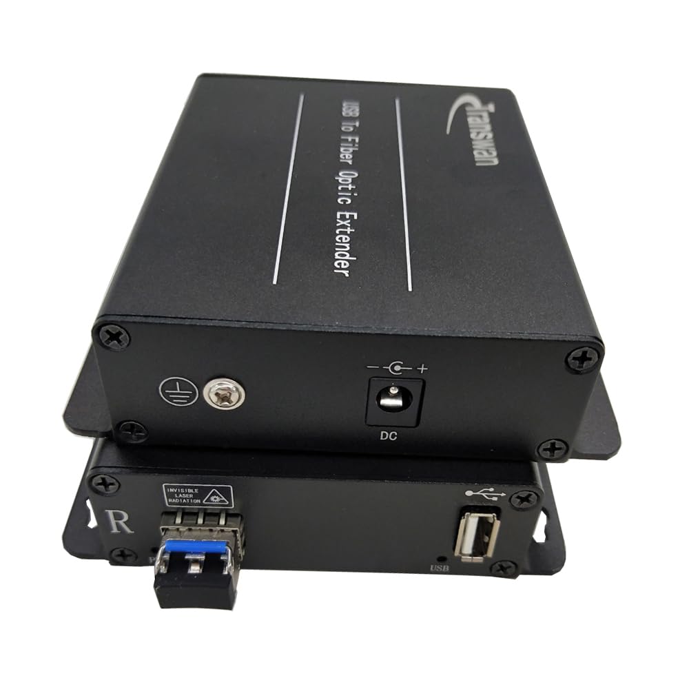 USB 2.0 Hub Over Fiber Extender - Extend USB Signals up to 5km (SMF) or 500m (MMF) | Compatible with USB 1.1 Devices | Ideal for Oscilloscopes, Industrial Equipment & Remote Workstations | High-Speed Data Transfer Solution