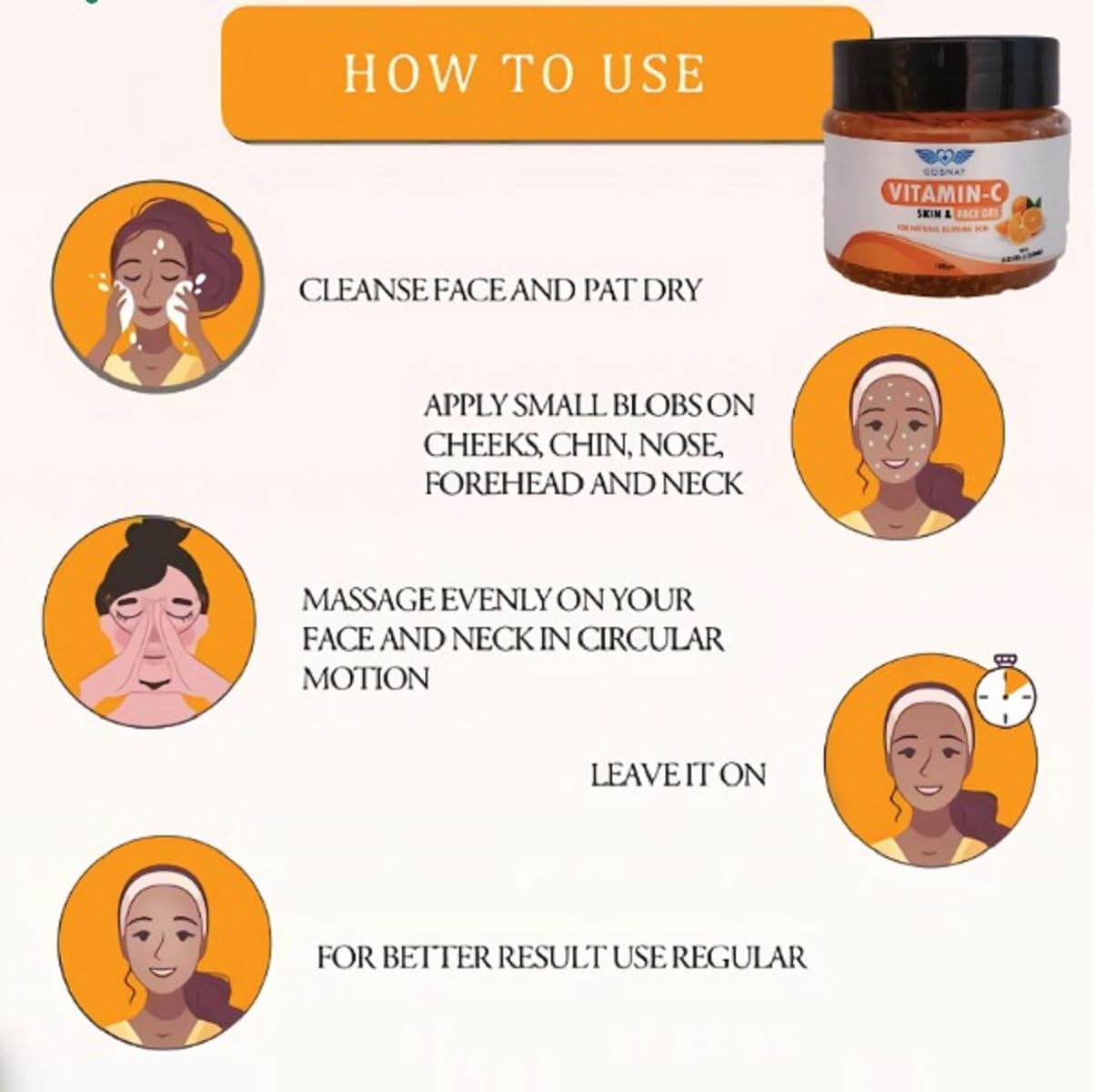 Vitamin C Face Gel for Men & Women - Brightening & Protective Skincare Solution for Radiant Glowing Skin (100g) | Daily Moisturizer & Anti-Aging Treatment for Face & Neck