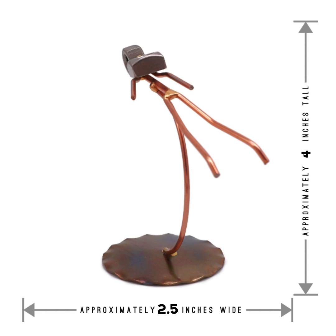 Skydiver Collectible Handmade Metal Art Figurine - Unique Desk Accessory, Office Trophy, Boss Gift & Home Décor - Perfect for Aviation Enthusiasts & Skydiving Lovers
