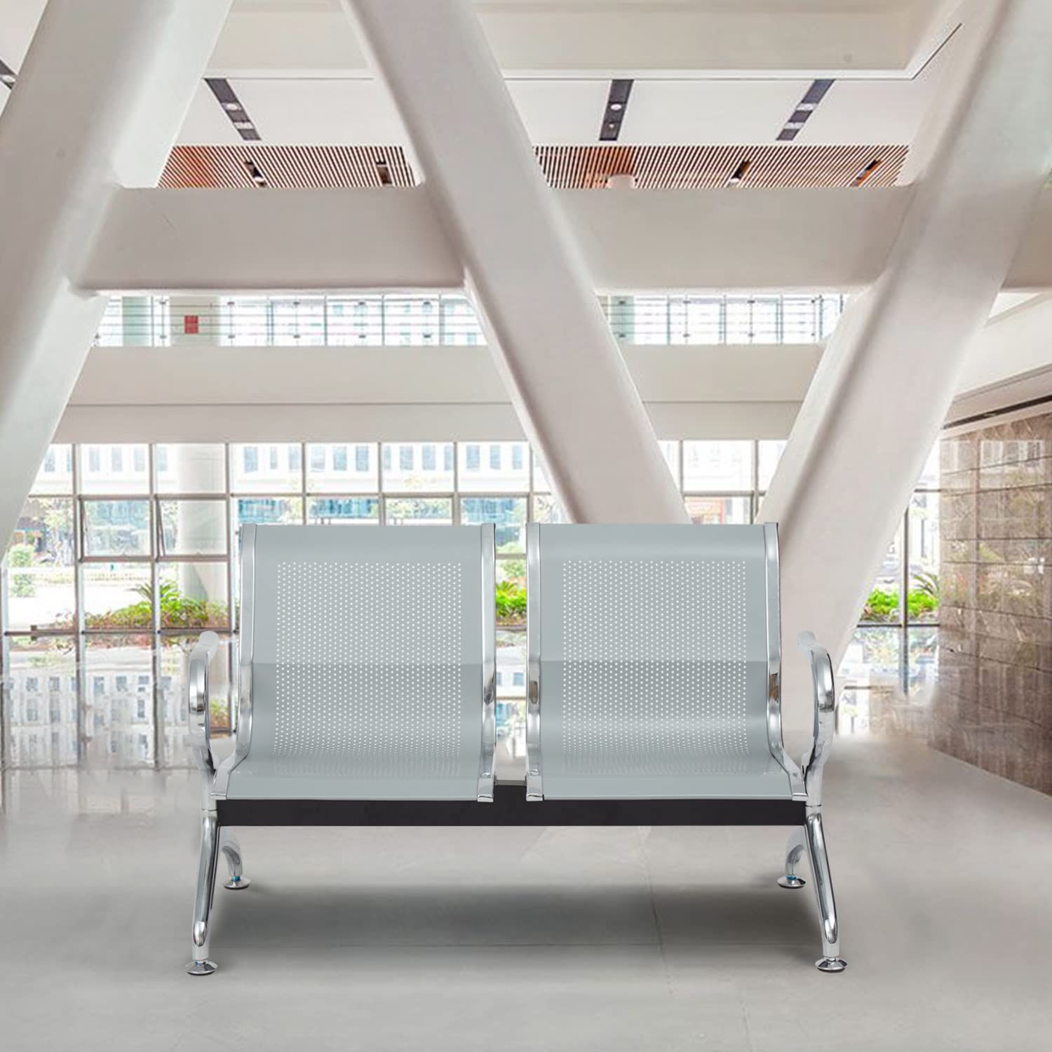 Kinsuite 4-Seat Airport Reception Chairs - Comfortable Waiting Room Bench for Office, Business, Bank & Hospital - Perfect for Lobbies, Waiting Areas and Public Spaces
