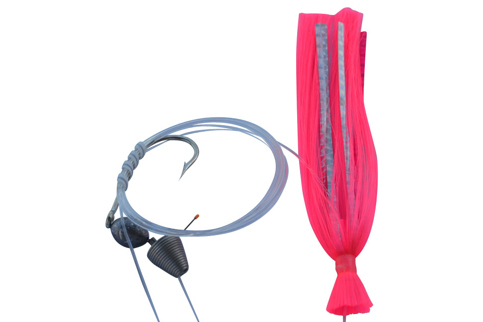 Blue Water Candy Ballyhoo Rig - 1/2oz Pink Saltwater Fishing Lure for Offshore Trolling & Big Game Fishing
