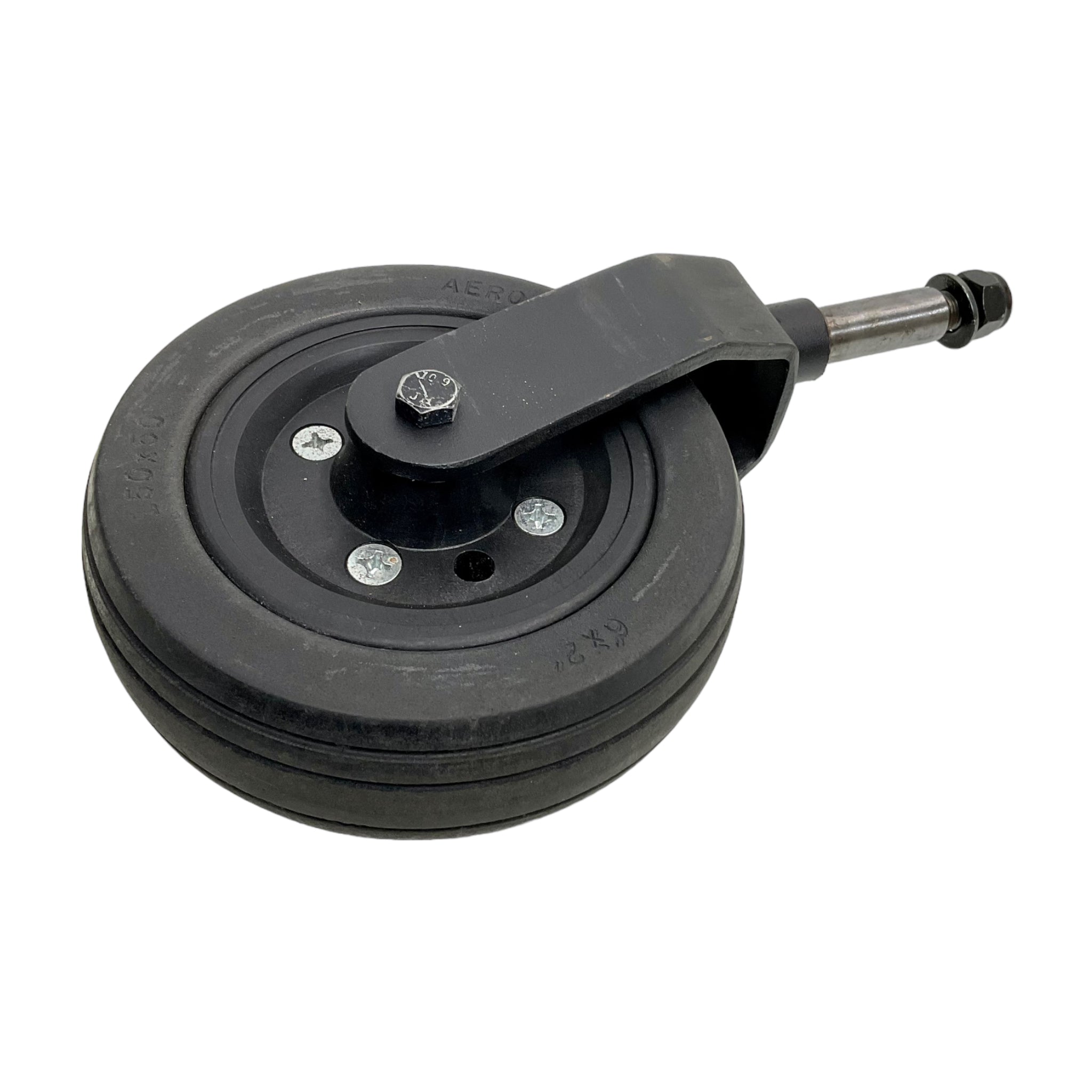 Flat-Free 6x2 Inch Rear Caster Wheel Assembly for Quickie Pulse 5/Pulse 6/Zippie ZM310 Power Wheelchairs - Heavy Duty Replacement Wheels with Forks Included - Ideal for Outdoor Mobility & Rough Terrain Use
