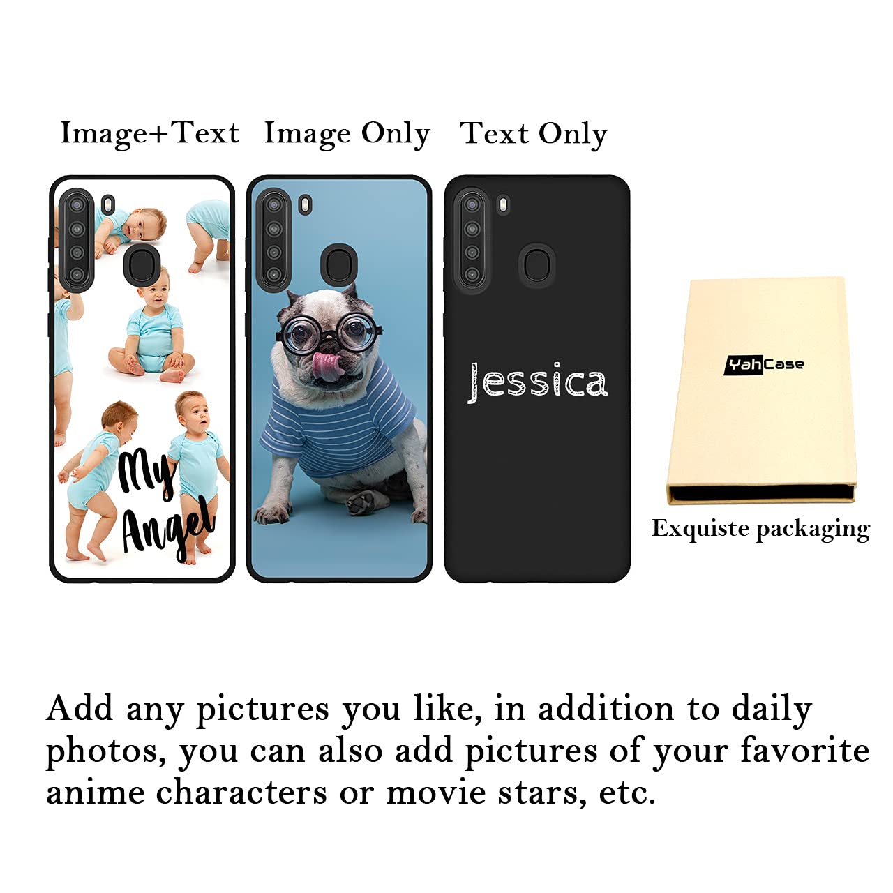 Custom Personalized Photo & Text Name Shock-Resistant Soft TPU Phone Case for Samsung Galaxy A21 USA - Perfect for Daily Protection, Gifts & Special Occasions