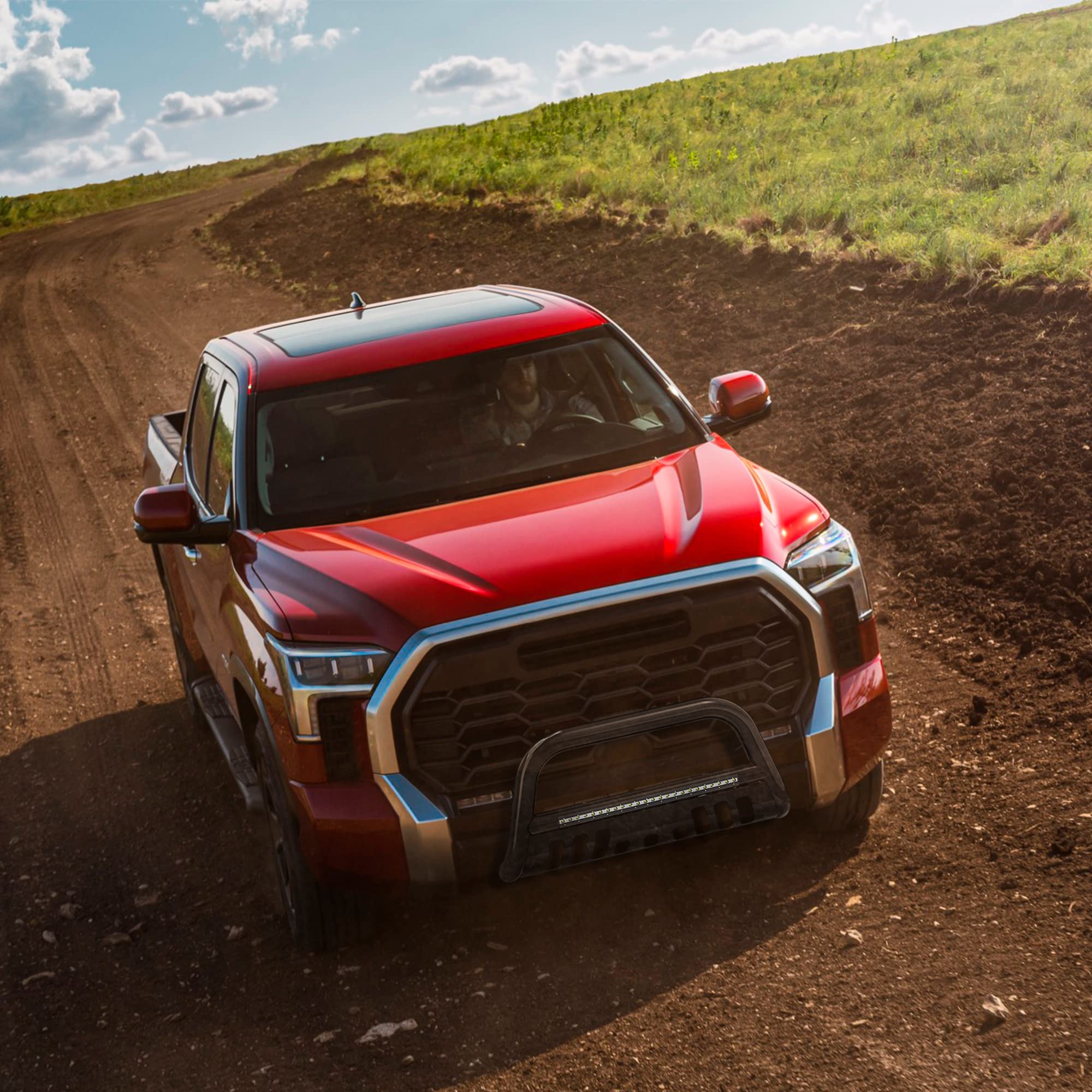 YITAMOTOR Bull Bar with LED Light & Grille Skid Plate for 2016-2023 Toyota Tacoma (Excludes TRD) | 3