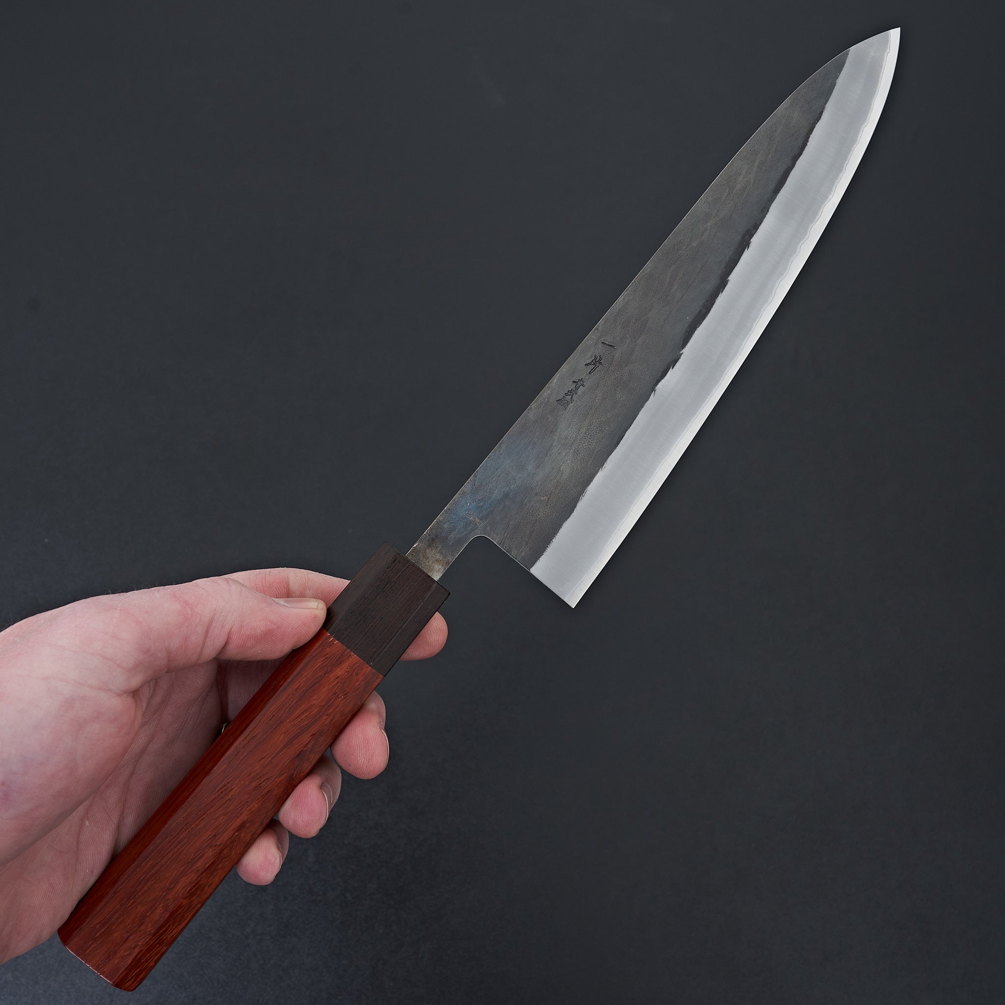 Hitohira TD Blue #2 Stainless Clad Kurouchi Gyuto 210mm Japanese Chef Knife with Padauk Handle - Perfect for Slicing, Dicing & Precision Cooking in Professional & Home Kitchens