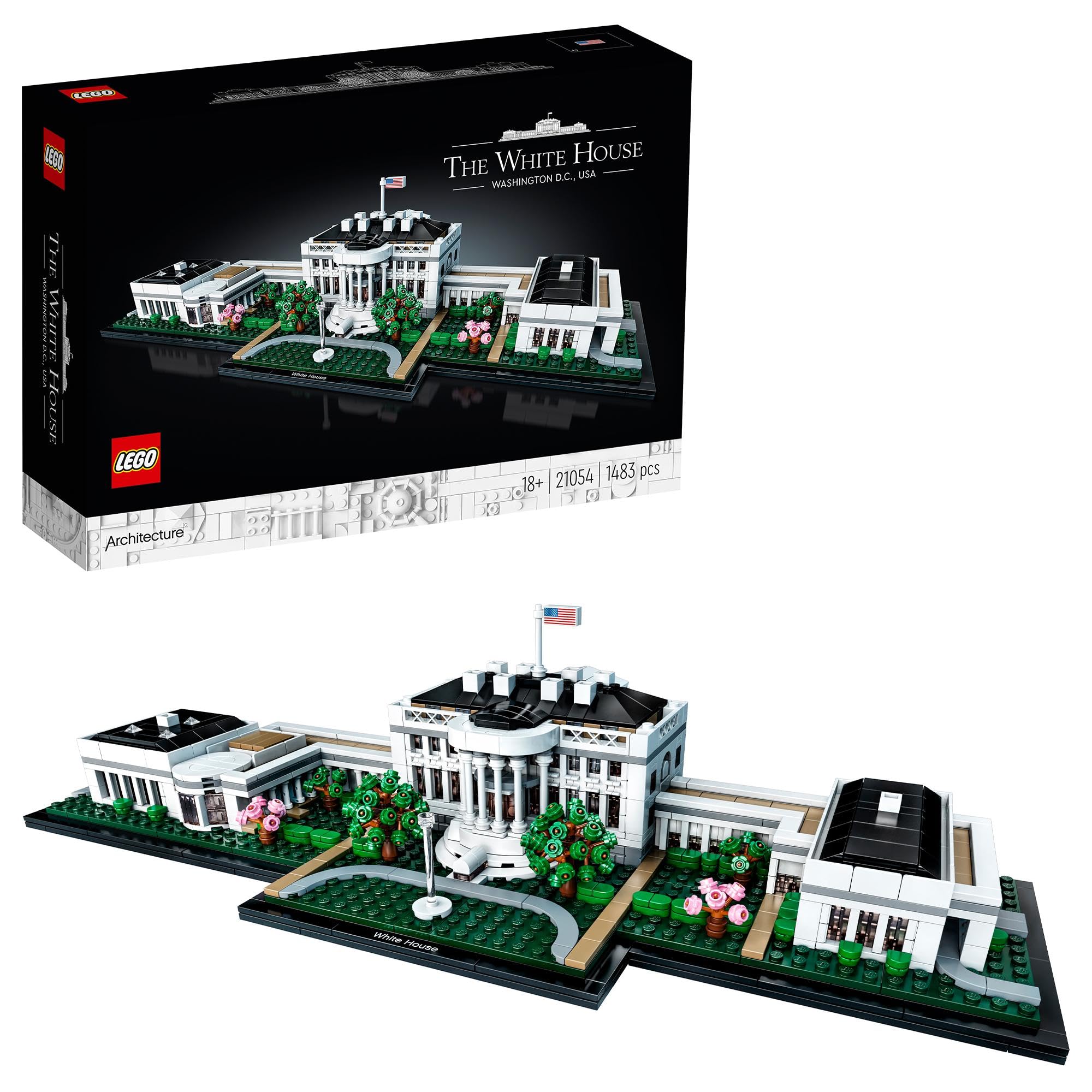 LEGO 21054 Architecture The White House Building Set, Landmark Construction Model for Adults - Collectible Display Piece for Home & Office Decor