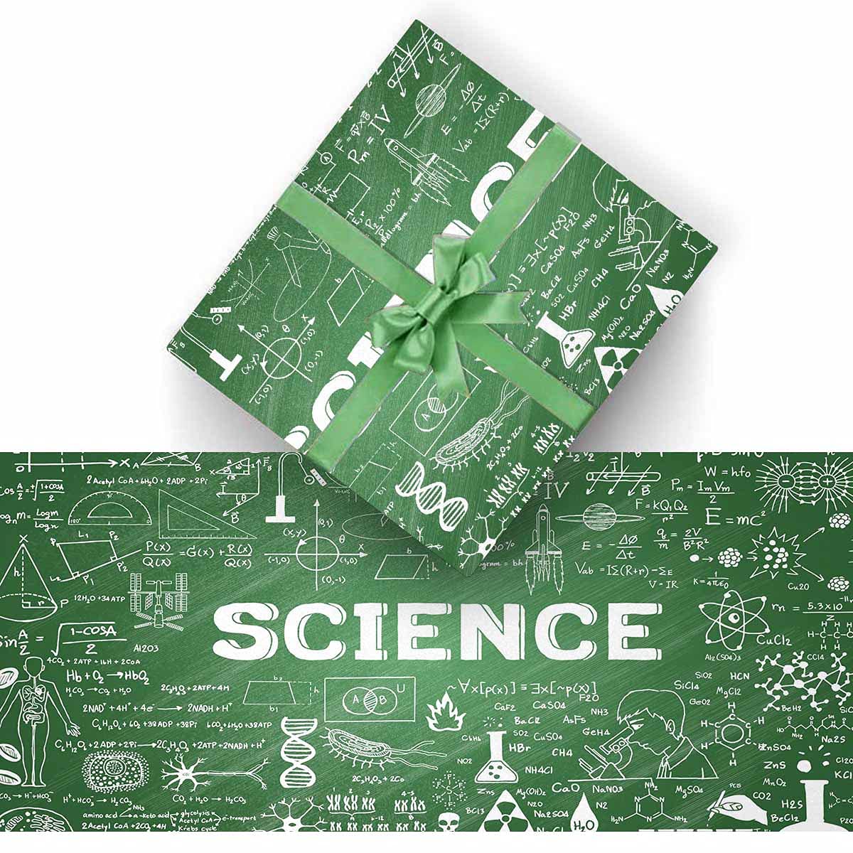 InterestPrint Chalkboard Science Wrapping Paper - 5 Rolls for Wedding, Birthday & Congratulations Gifts | Perfect for Science-Themed Parties, Teacher Appreciation & Classroom Celebrations