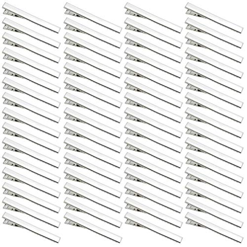 60 Pcs Alligator Hair Clips - 2.56 Inch Flat Single Prong Clips for Hair Styling, Coloring & Extensions | Silver Hair Accessories for Salon, DIY & Home Use
