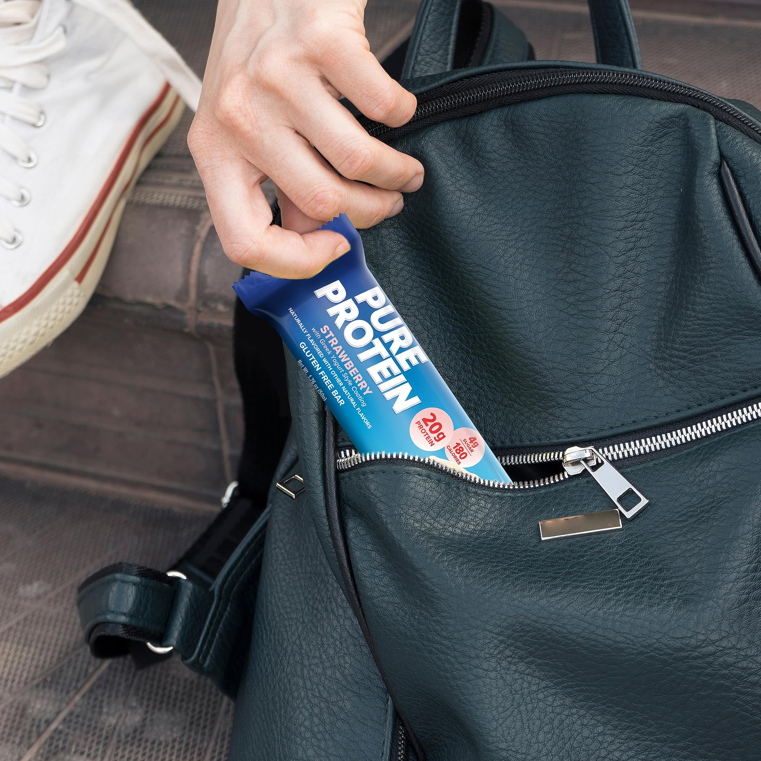 Pure Protein Bars - High Protein, Low Sugar, Gluten Free Snacks for Energy | Strawberry Greek Yogurt Flavor | 36 Pack | Perfect for Gym, Hiking & Healthy On-the-Go Nutrition