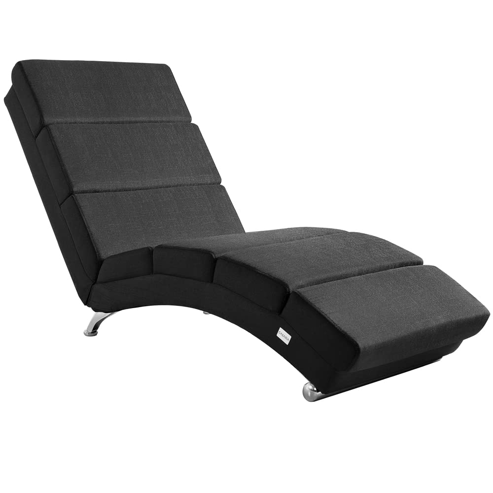 Casaria Méridienne London Chaise Lounge - Modern Relaxation Chair for Living Room, Anthracite Design - Perfect for Home Décor & Cozy Reading Nook