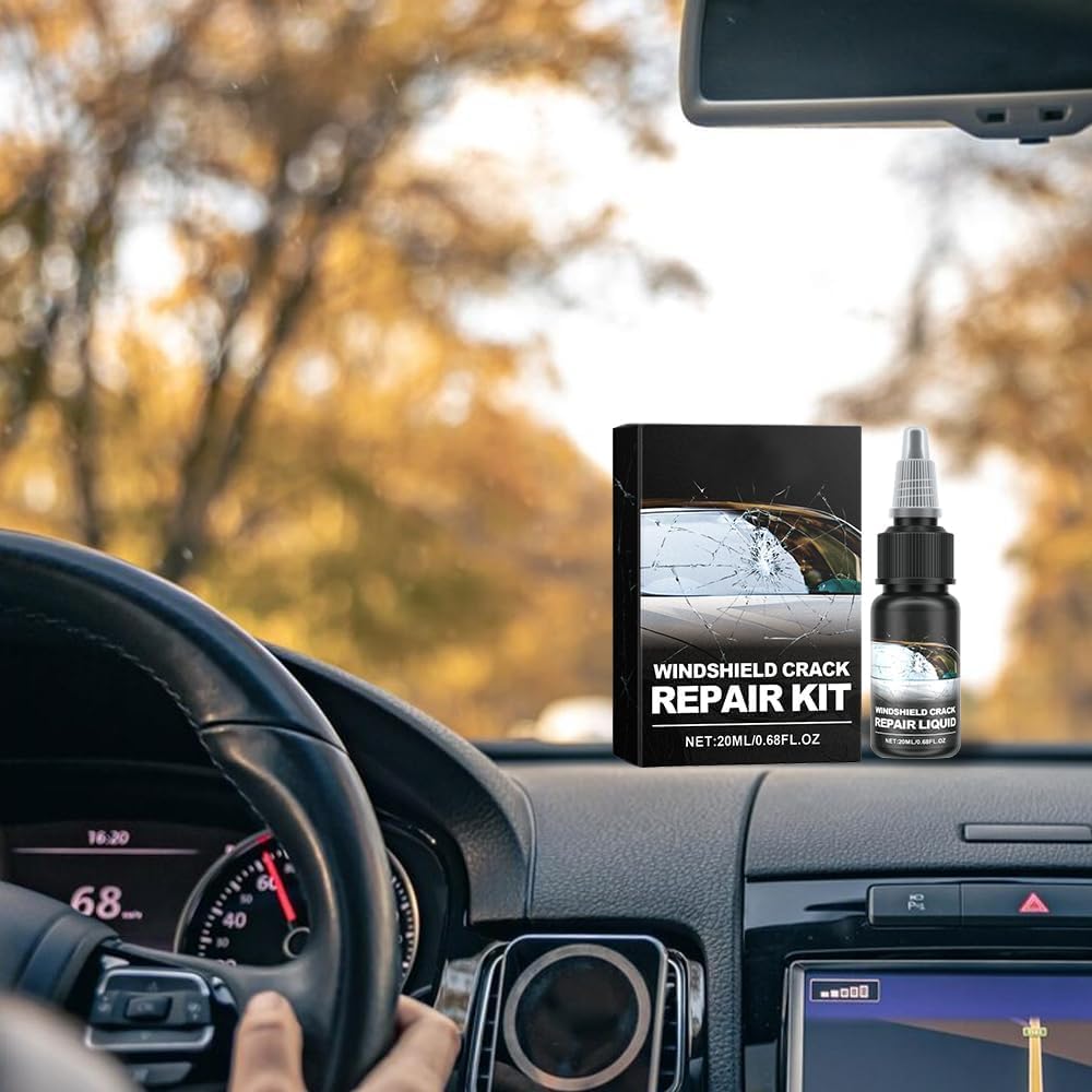 2PCS Windshield Crack Repair Kit - Car Glass Scratch & Chip Repair Glue with Fluid - Fix Windshield Cracks & Chips - Perfect for DIY Auto Glass Repair at Home or On the Road