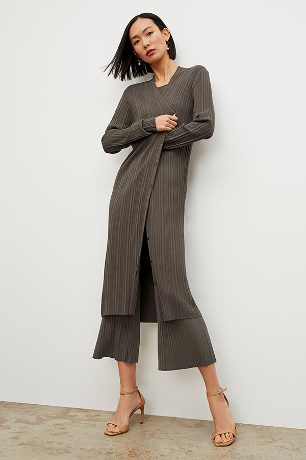 Marijane Textured Knit Pants in Light Ash - Comfortable High-Waisted Lounge Pants for Women - Perfect for Yoga, Home Wear, and Relaxation