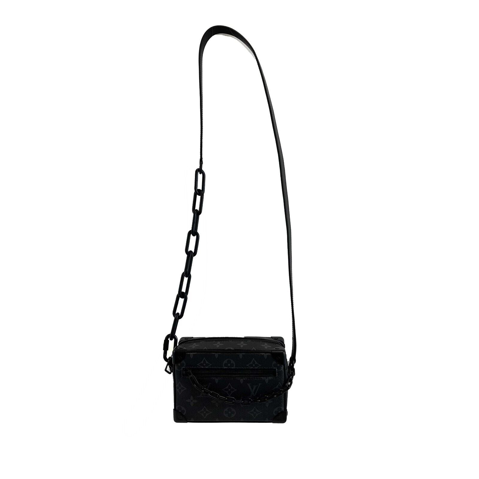 Louis Vuitton Monogram Eclipse Black Soft Trunk Crossbody Bag - Luxury Designer Handbag for Women, Perfect for Date Night & Evening Events