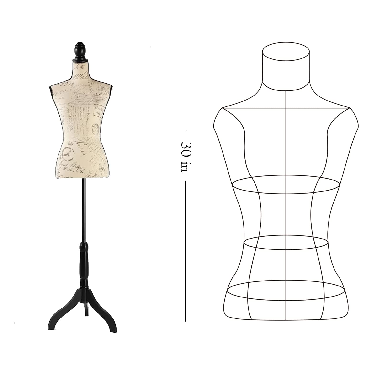 Adjustable Female Dress Form Mannequin 52-64