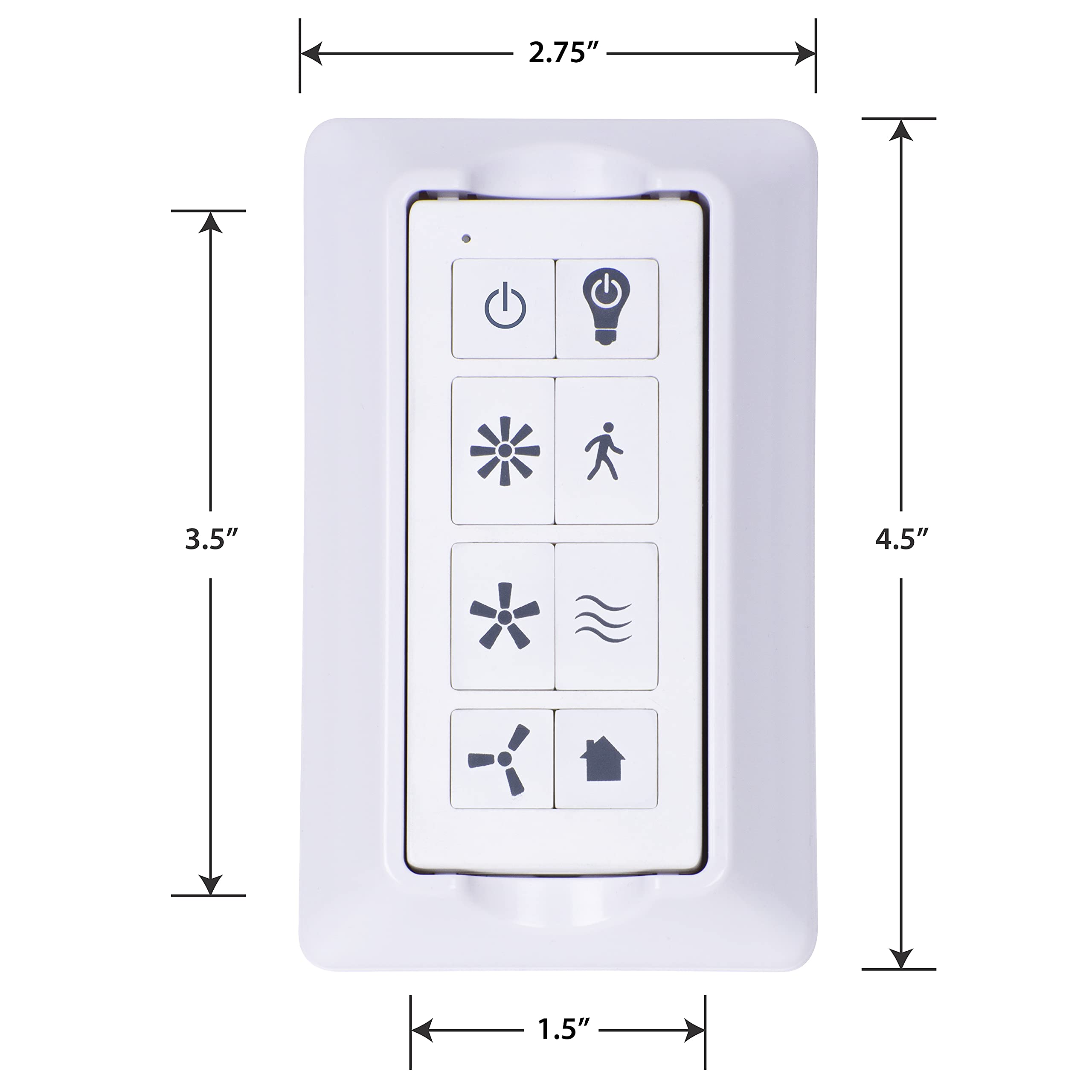 Prominence Home Smart Universal Ceiling Fan Remote Control Kit with Receiver, Wall Dock & Batteries - Compatible with Downrod Ceiling Fans (Model 51658-01, White) - Perfect for Bedroom, Living Room & Home Office Use