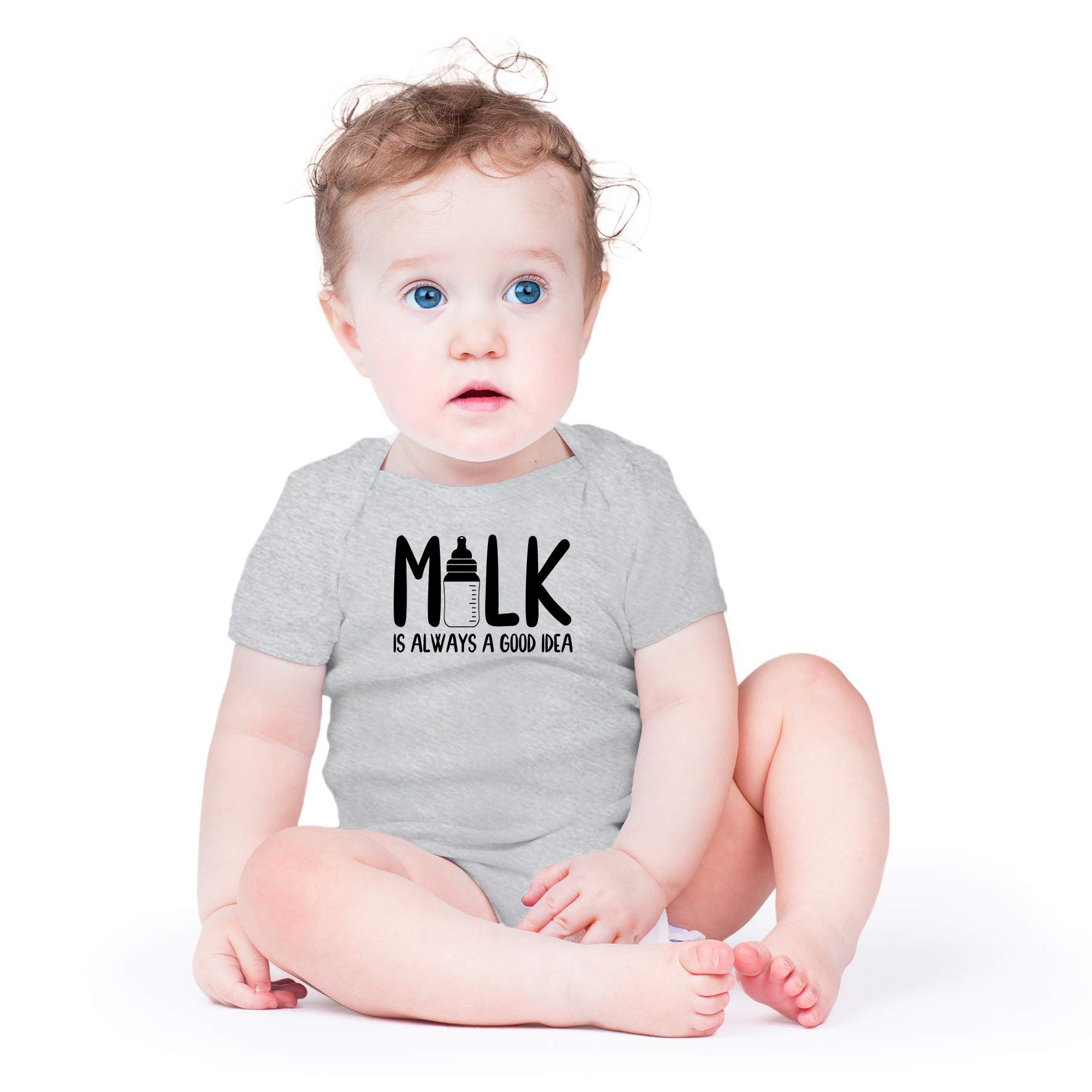 Funny Baby Bodysuit - Milk Is Always a Good Idea Cute Unisex Romper Outfit for Newborn Boys & Girls | Perfect for Playtime, Photo Shoots & Everyday Wear