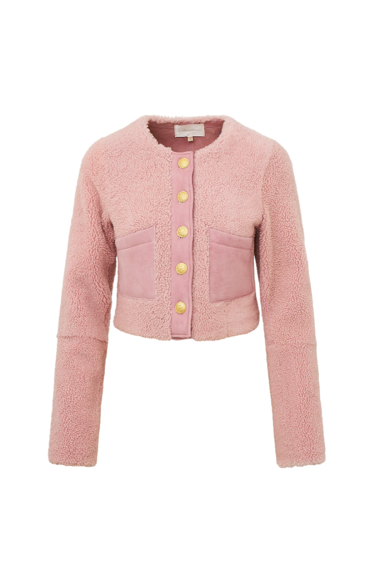 Lully Faux Shearling Jacket for Women - Soft Rose Dust Outerwear Coat | Winter Fashion, Casual Outfits & Cold Weather Essentials