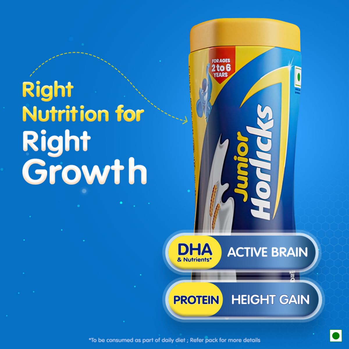 Junior Horlicks Chocolate Cereal Based Drink Powder - 400g Pouch | Nutritious & Delicious for Kids' Growth & Energy Boost | Perfect for Breakfast, Snacks & On-the-Go Nutrition