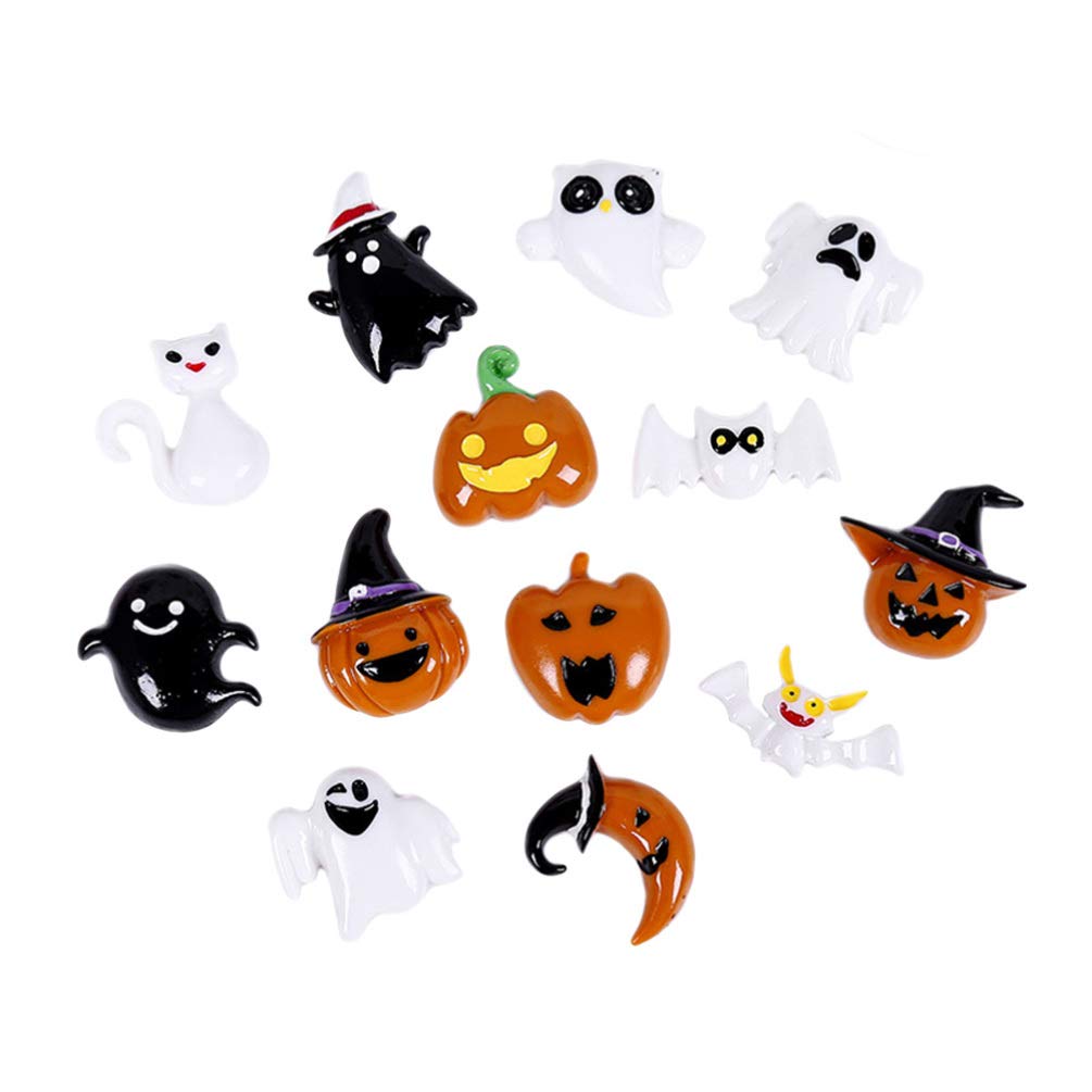 100pcs Halloween Resin Charms Flatbacks - Pumpkin Ghost Bat Craft Supplies for Scrapbooking, DIY Jewelry & Home Decor | Spooky Party Favors & Seasonal Decorations