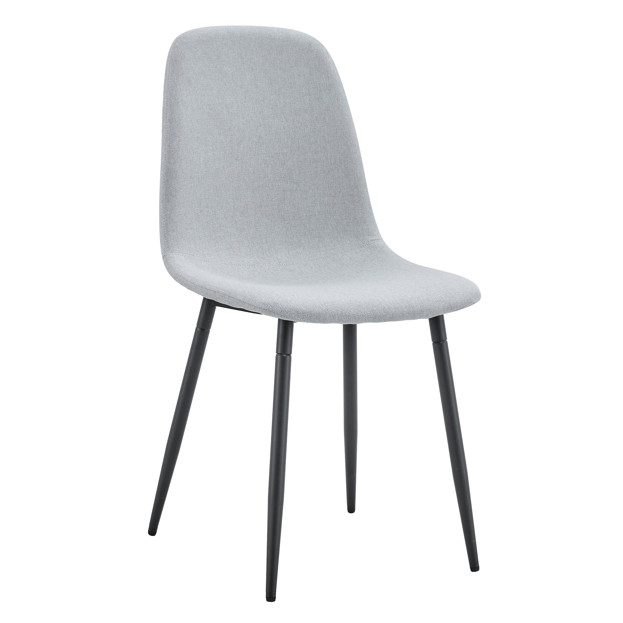 6-Piece Light Gray Linen Cotton Dining Chair Set - Comfortable Integrated Seat & Backrest for Modern Home Decor | Perfect for Kitchen, Dining Room & Small Spaces