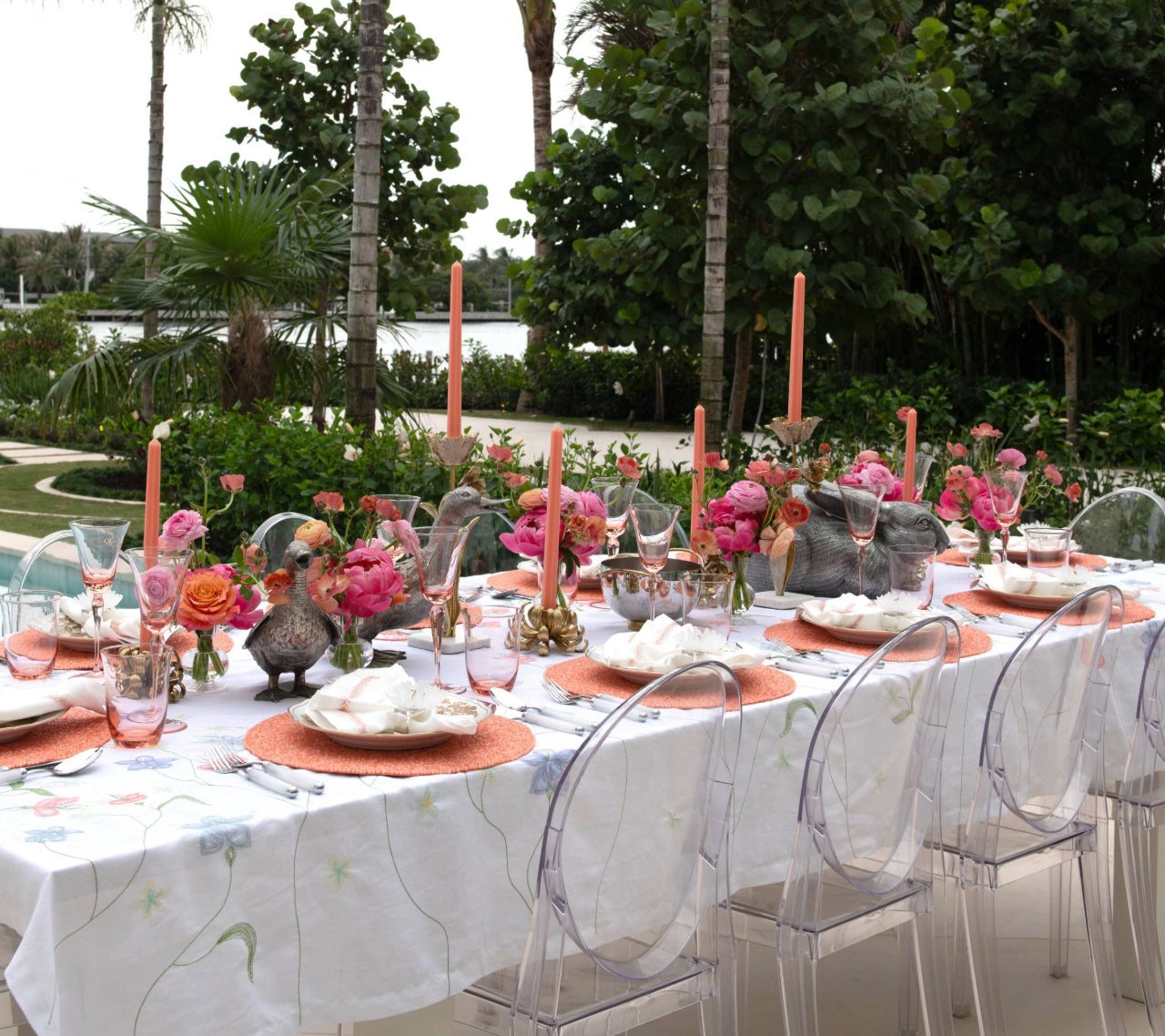 Premium Coral Placemats Set of 4 - Waterproof & Heat-Resistant Table Mats for Dining, Kitchen, and Party Decor
