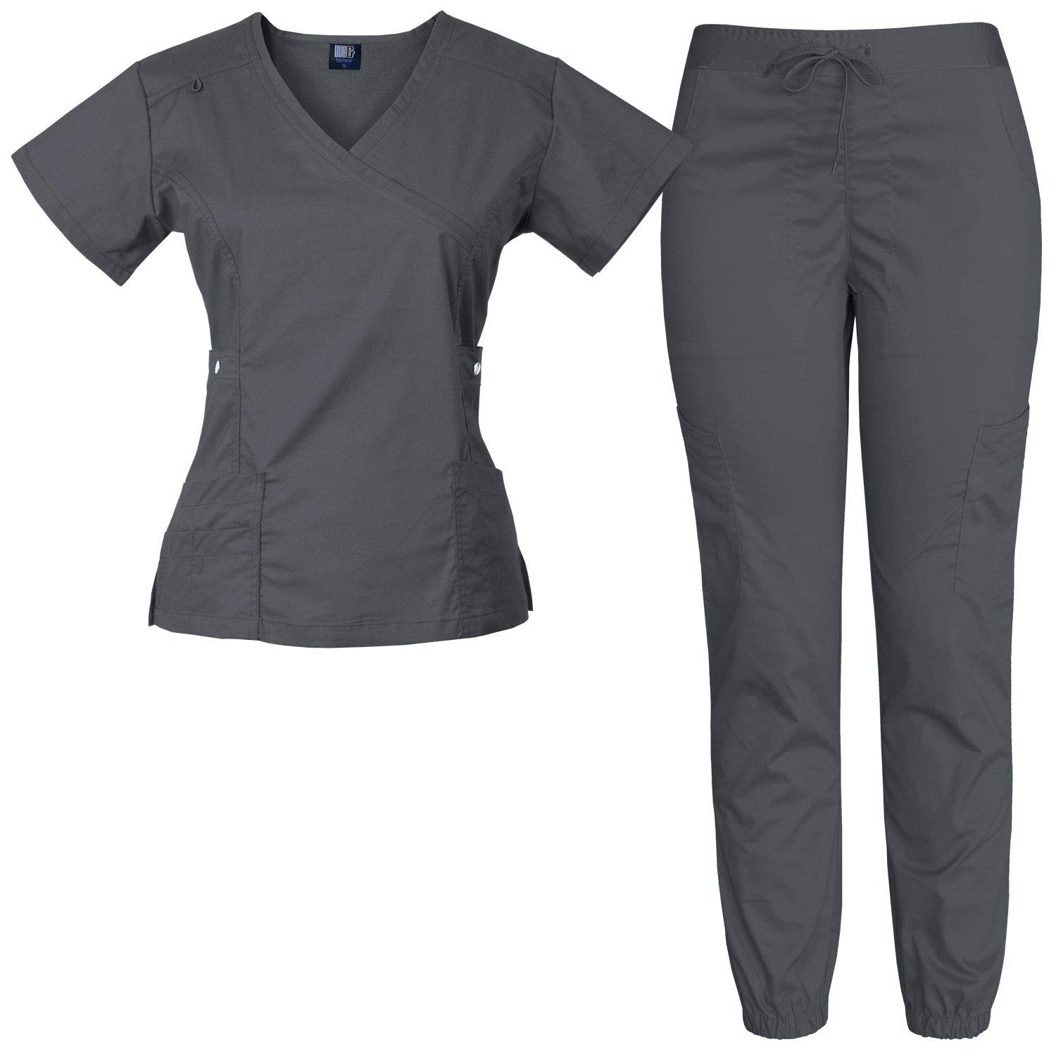 Medgear Women's 12-Pocket Stretch Jogger Scrub Set - Comfortable Nursing Uniform for Healthcare Workers & Medical Professionals - Perfect for Hospitals, Clinics & Long Shifts