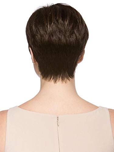 Ellen Wille Short Asymmetrical Boy Cut Synthetic Wig - Soft Tapered Neckline & Angled Fringe with Left Monofilament Part (Black) | Comfortable & Stylish Hair Solution for Hair Loss, Daily Wear & Special Occasions