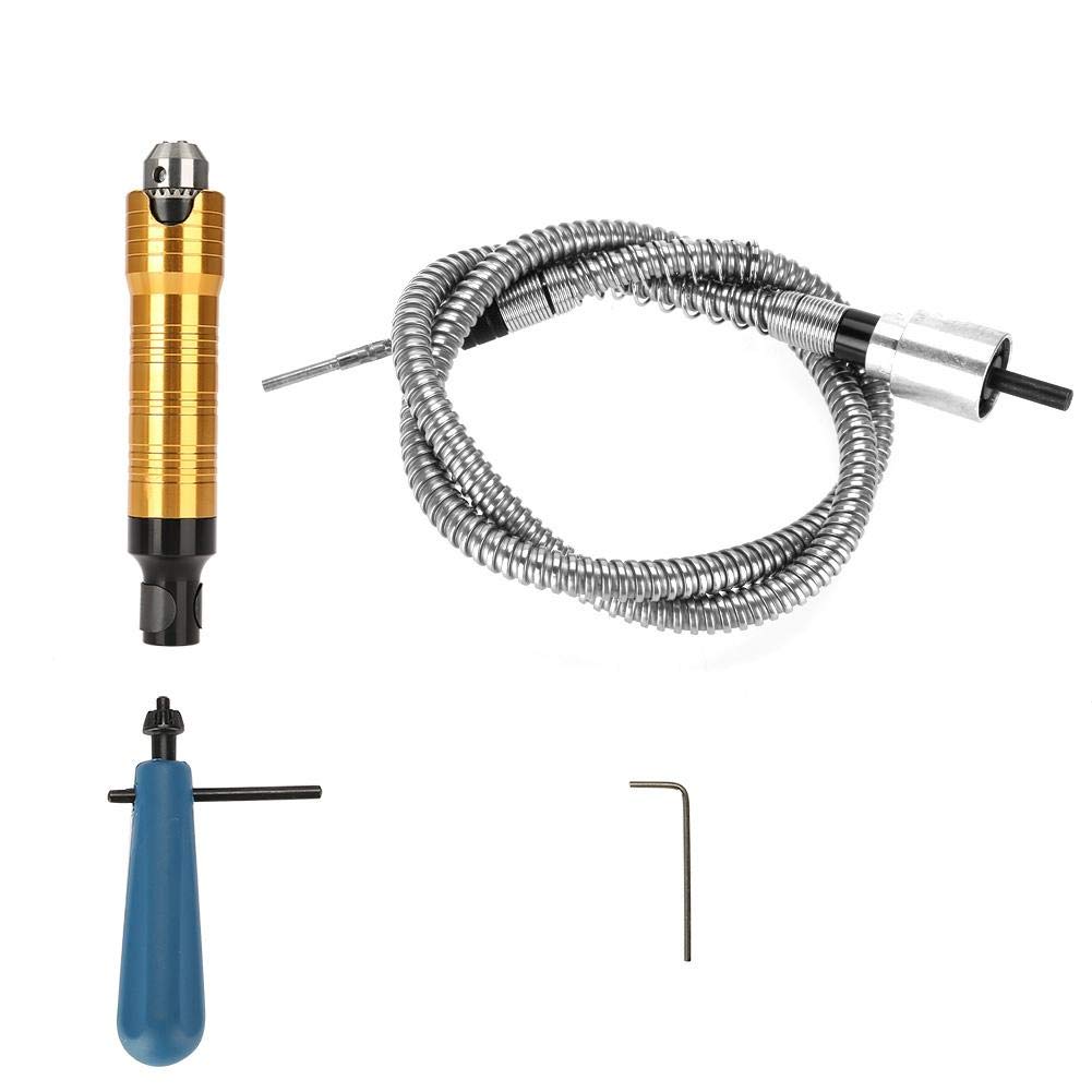 Flexible Shaft Rotary Tool Kit - 6mm Flex Shaft Attachment for Electric Drill, Rotary Grinder with 0.5-6.5mm Chuck & Carbide Drill Bits - Perfect for DIY Projects, Jewelry Making, Metal Engraving & Wood Carving