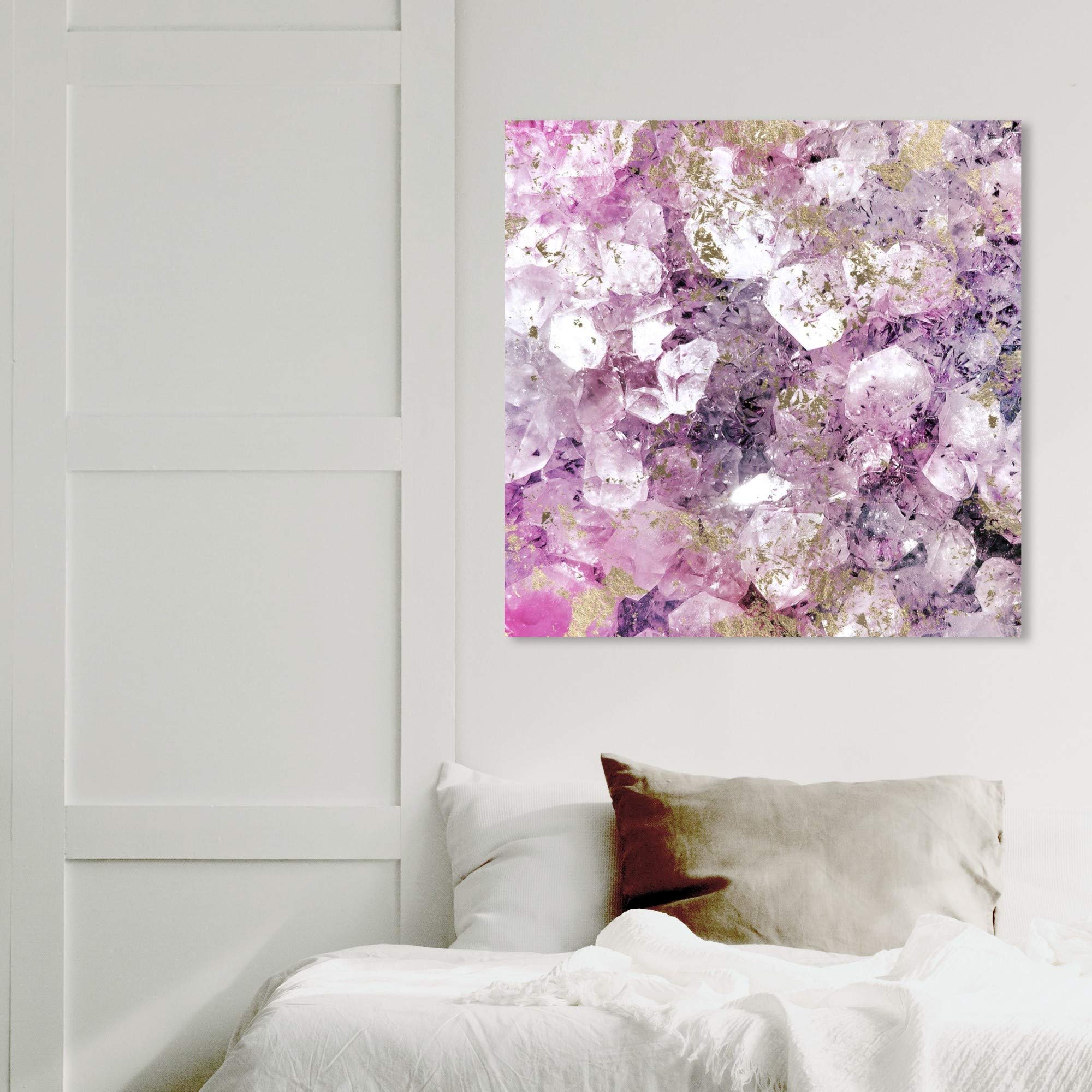 Oliver Gal Abstract Wall Art Canvas Print - Romantic Crystal Design Home Decor, 30x30 Inches, Purple & Gold - Perfect for Living Room, Bedroom & Office Decor
