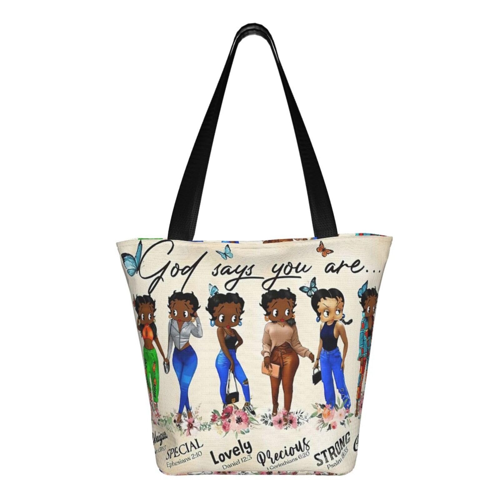 African American Queen Tote Bag for Women - Premium Quality Shoulder Handbag for Casual Use, Work, and Travel | Stylish Black Women's Shoulder Bag