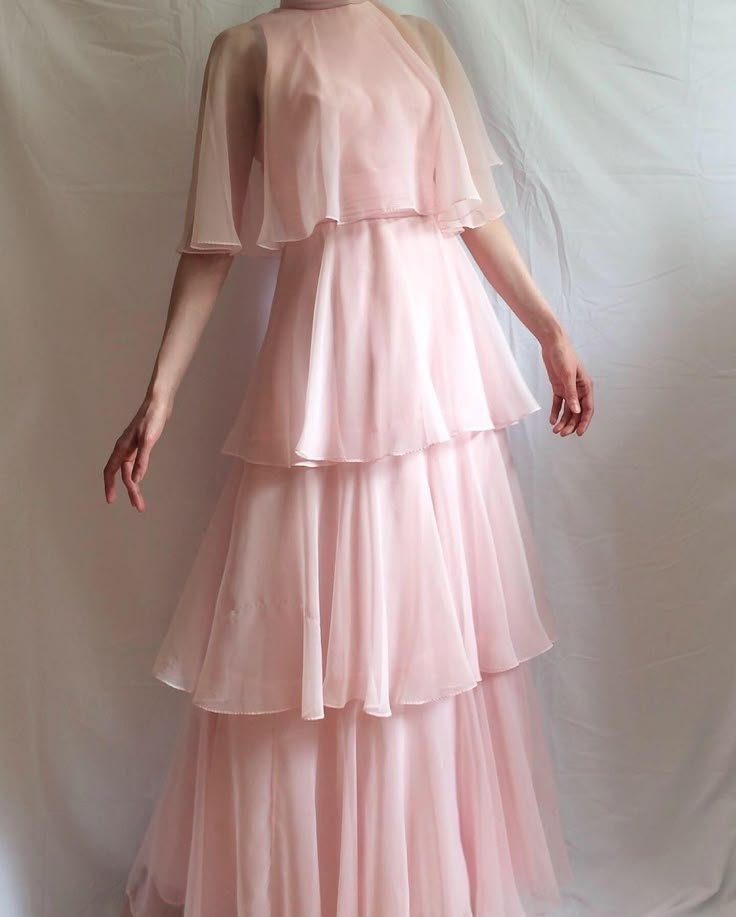 Elegant A-Line Tiered Pink Chiffon Prom Dress for Formal Parties & Special Occasions - J6385 | Perfect for Homecoming, Quinceañera & Evening Galas